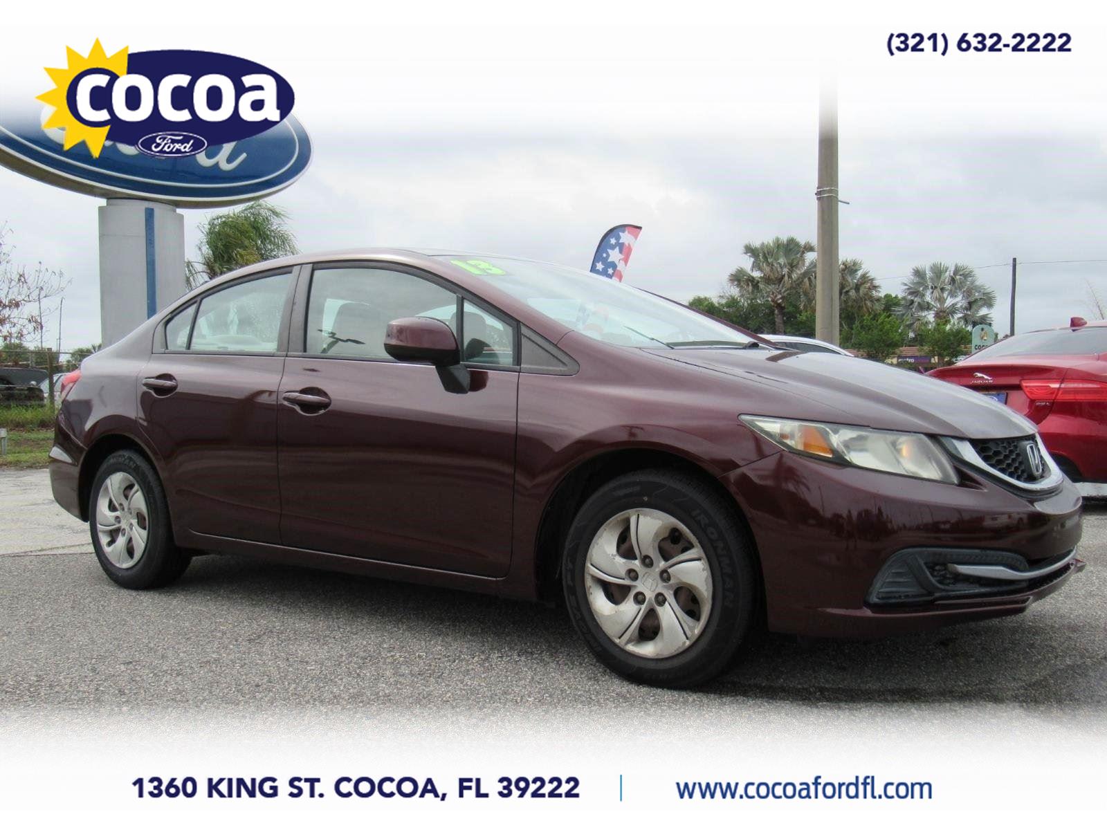 Red 2013 Honda Civic Sedan Front-Wheel Drive Automatic