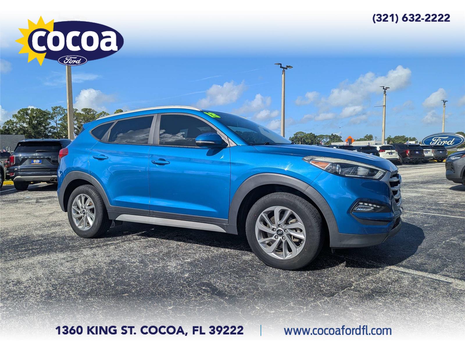 Blue 2018 Hyundai Tucson SUV / Crossover Front-Wheel Drive Automatic