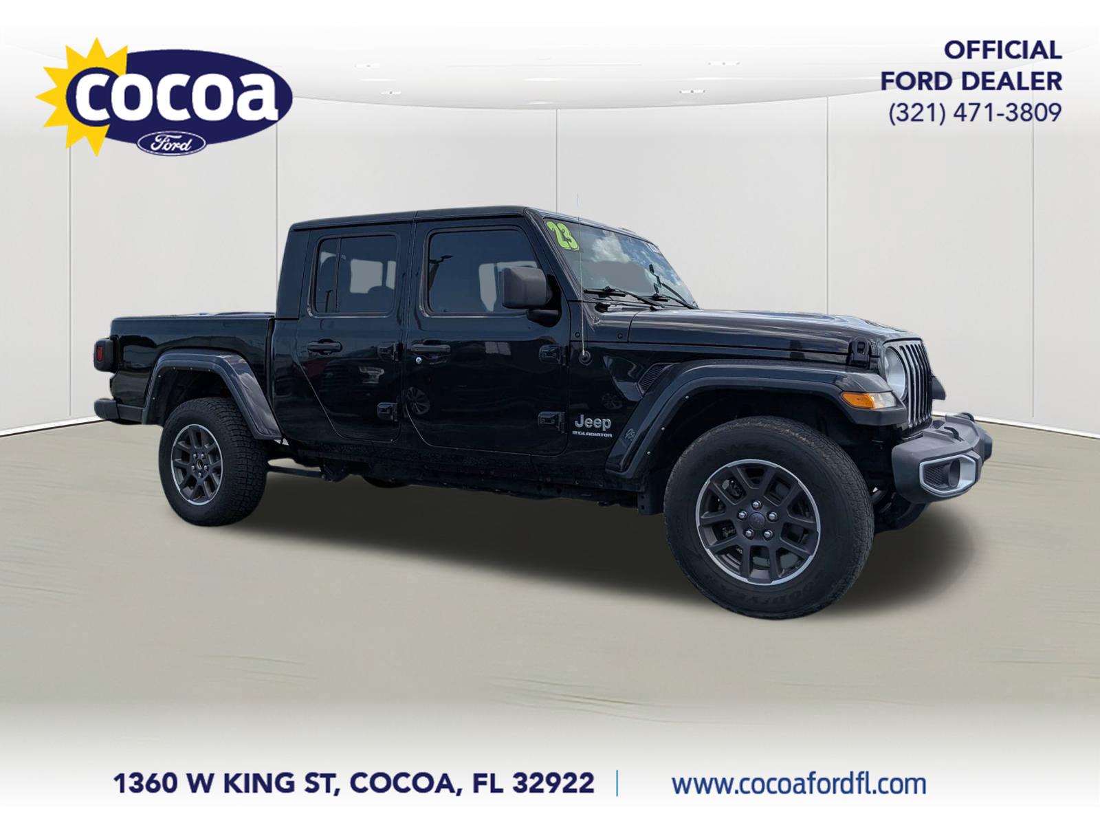 Black 2023 Jeep Gladiator Pickup Truck Four-Wheel Drive 8-Speed Automatic