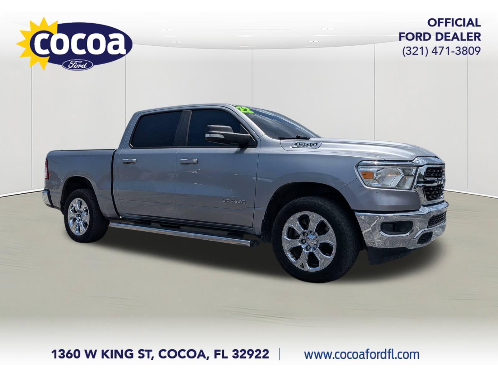 Silver 2022 RAM 1500 Pickup Truck Four-Wheel Drive 8-Speed Automatic
