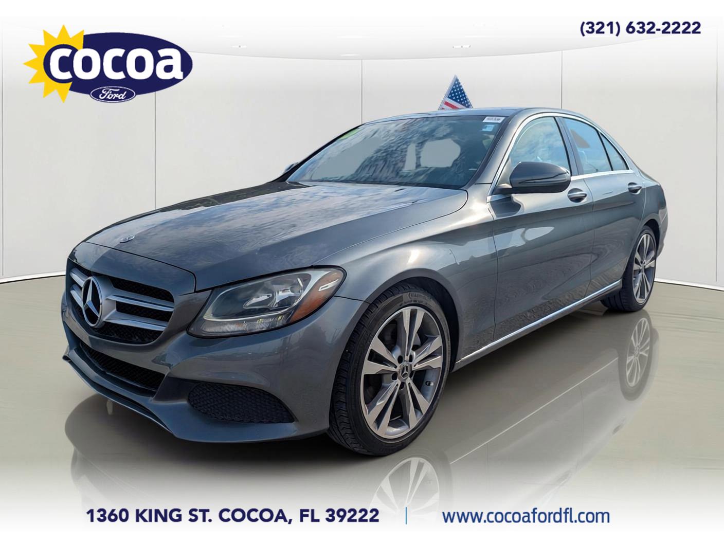 Gray 2018 Mercedes-Benz C-Class Sedan Rear-Wheel Drive Automatic
