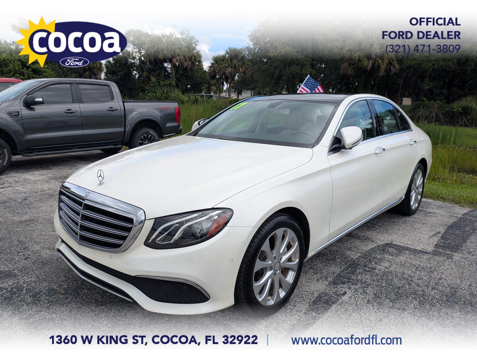 White 2017 Mercedes-Benz E-Class Sedan Rear-Wheel Drive Automatic