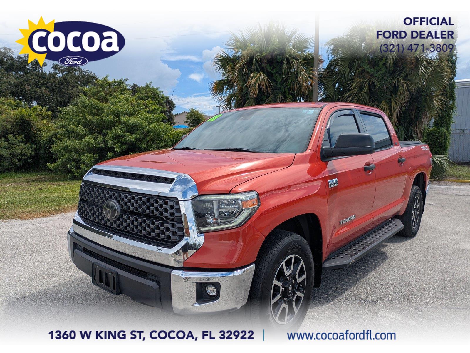 Orange 2018 Toyota Tundra Pickup Truck 4X2 Automatic