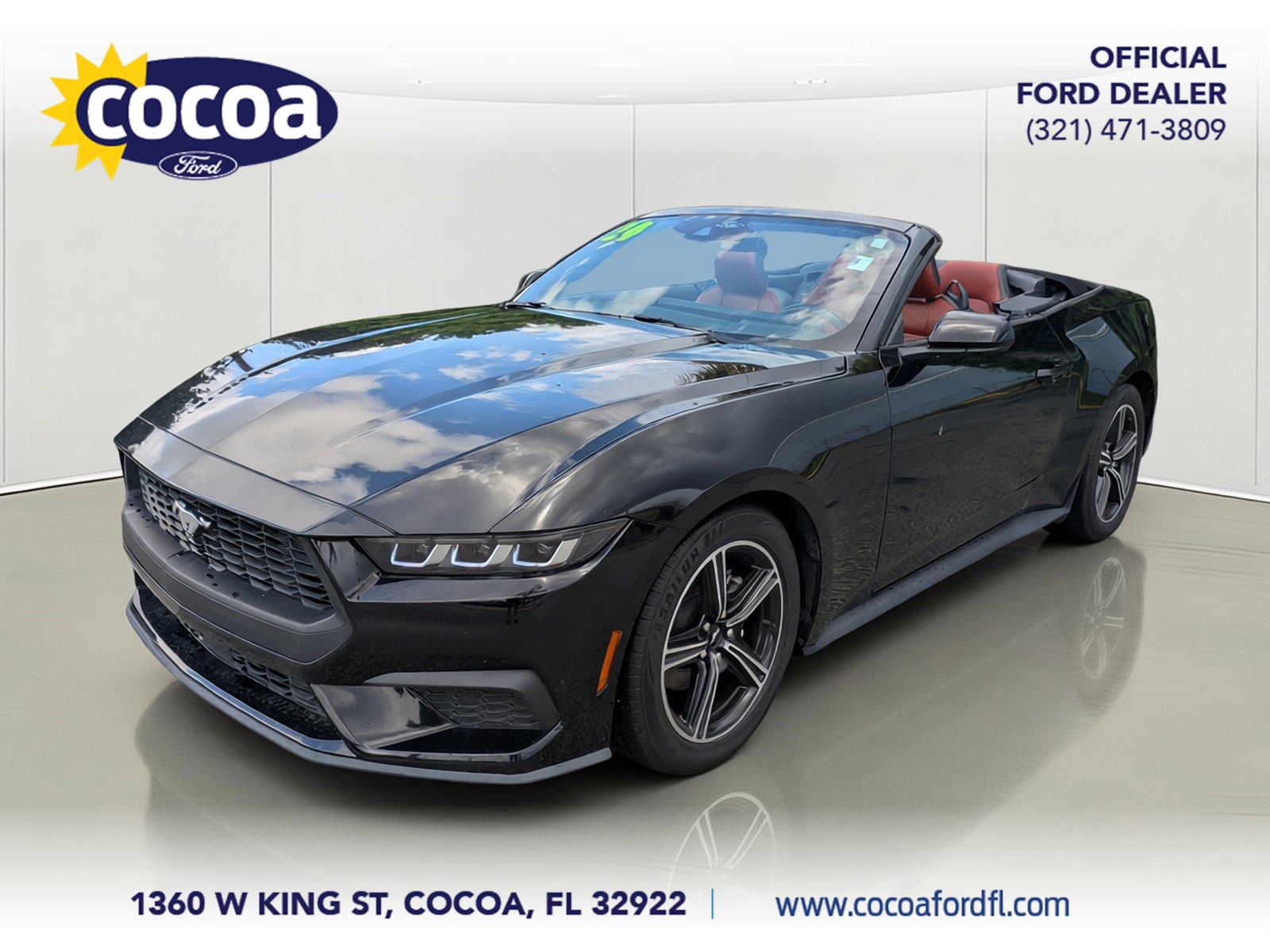 Black 2024 Ford Mustang Convertible Rear-Wheel Drive Automatic