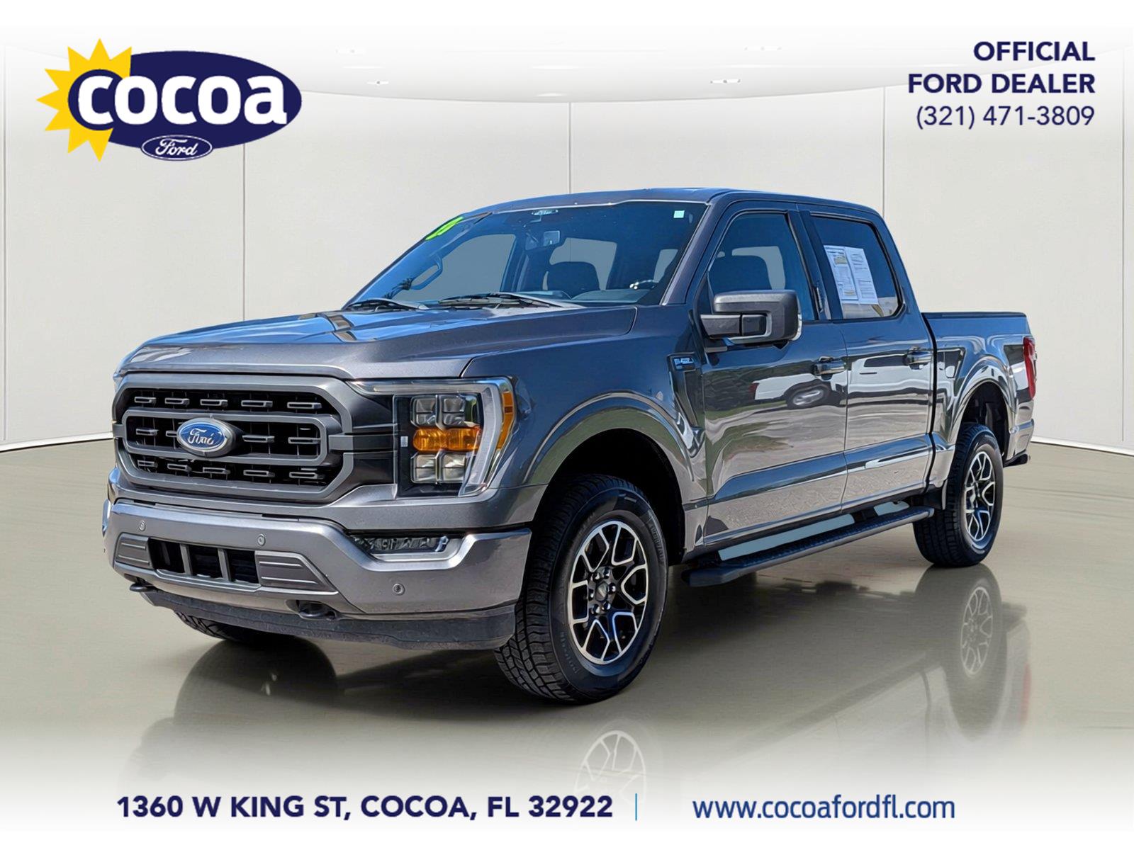 Gray 2021 Ford F-150 Pickup Truck Four-Wheel Drive Automatic