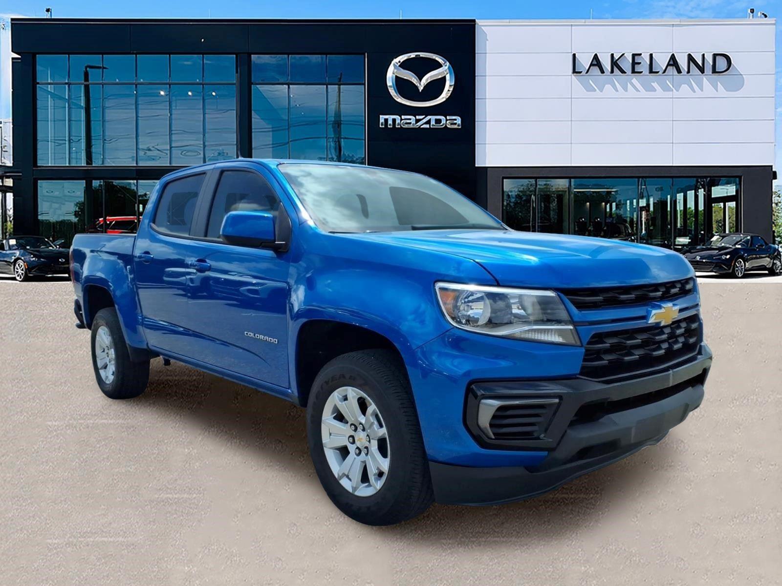 Bright Blue Metallic 2021 Chevrolet Colorado LT Crew Cab RWD Pickup Truck 4X2 6-Speed Automatic