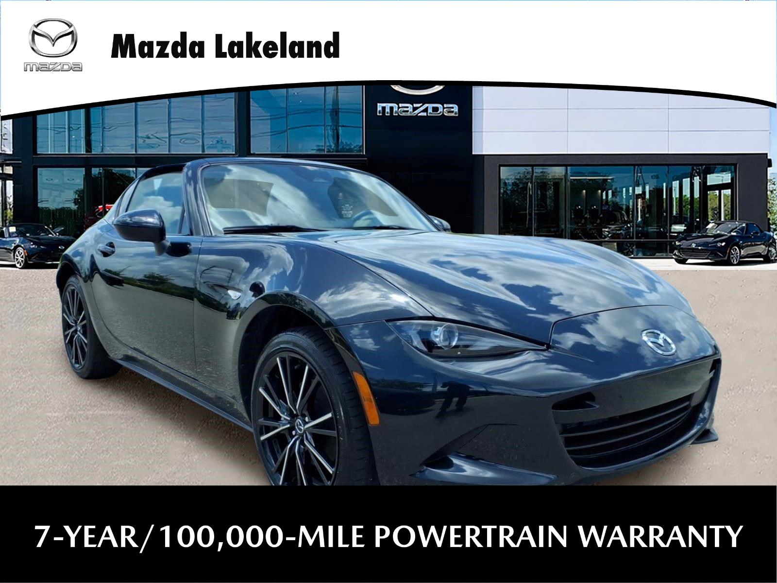 Jet Black Mica 2025 Mazda MX-5 Miata RF Grand Touring RWD Convertible Rear-Wheel Drive Automatic