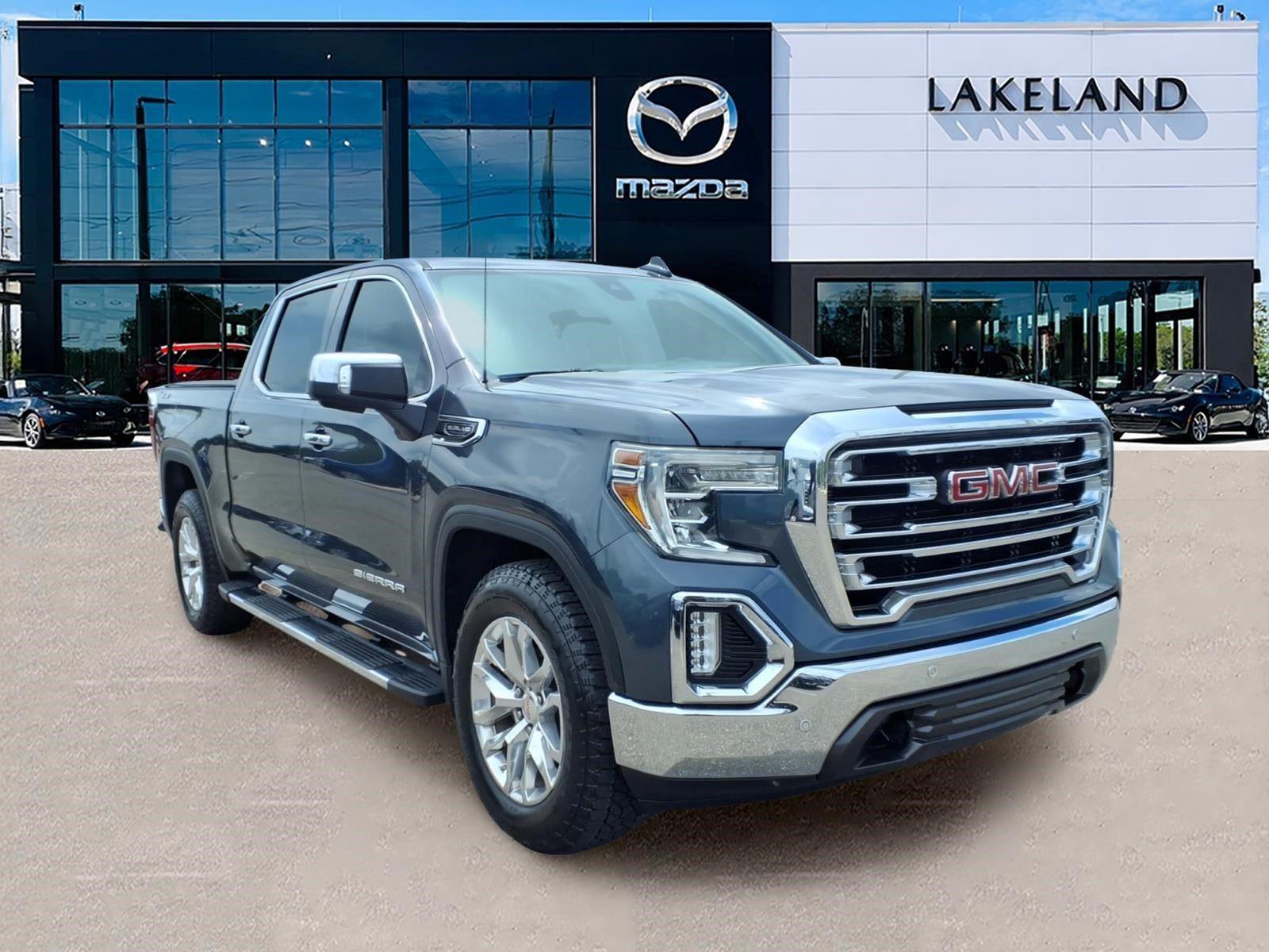 Gray (Dark Sky Metallic) 2019 GMC Sierra 1500 SLT Crew Cab 4WD Pickup Truck Four-Wheel Drive 8-Speed Automatic