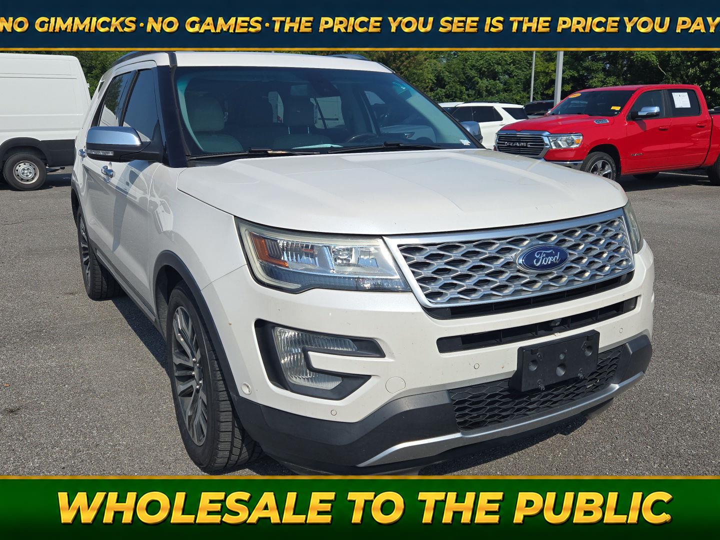 White Platinum Metallic Tri-Coat 2016 Ford Explorer SUV / Crossover All-Wheel Drive 6-Speed Automatic