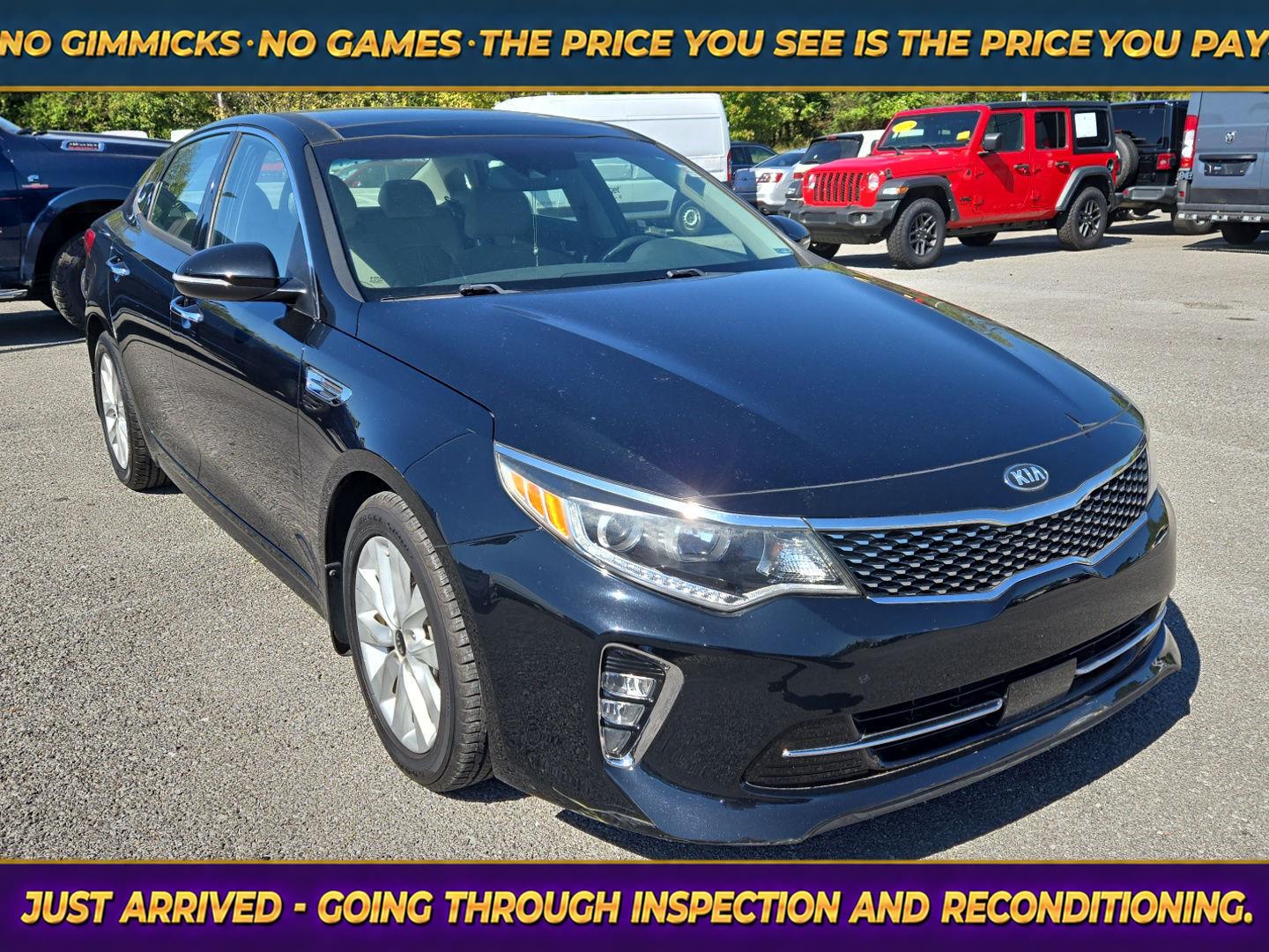 Ebony Black 2018 Kia Optima Sedan Front-Wheel Drive Automatic