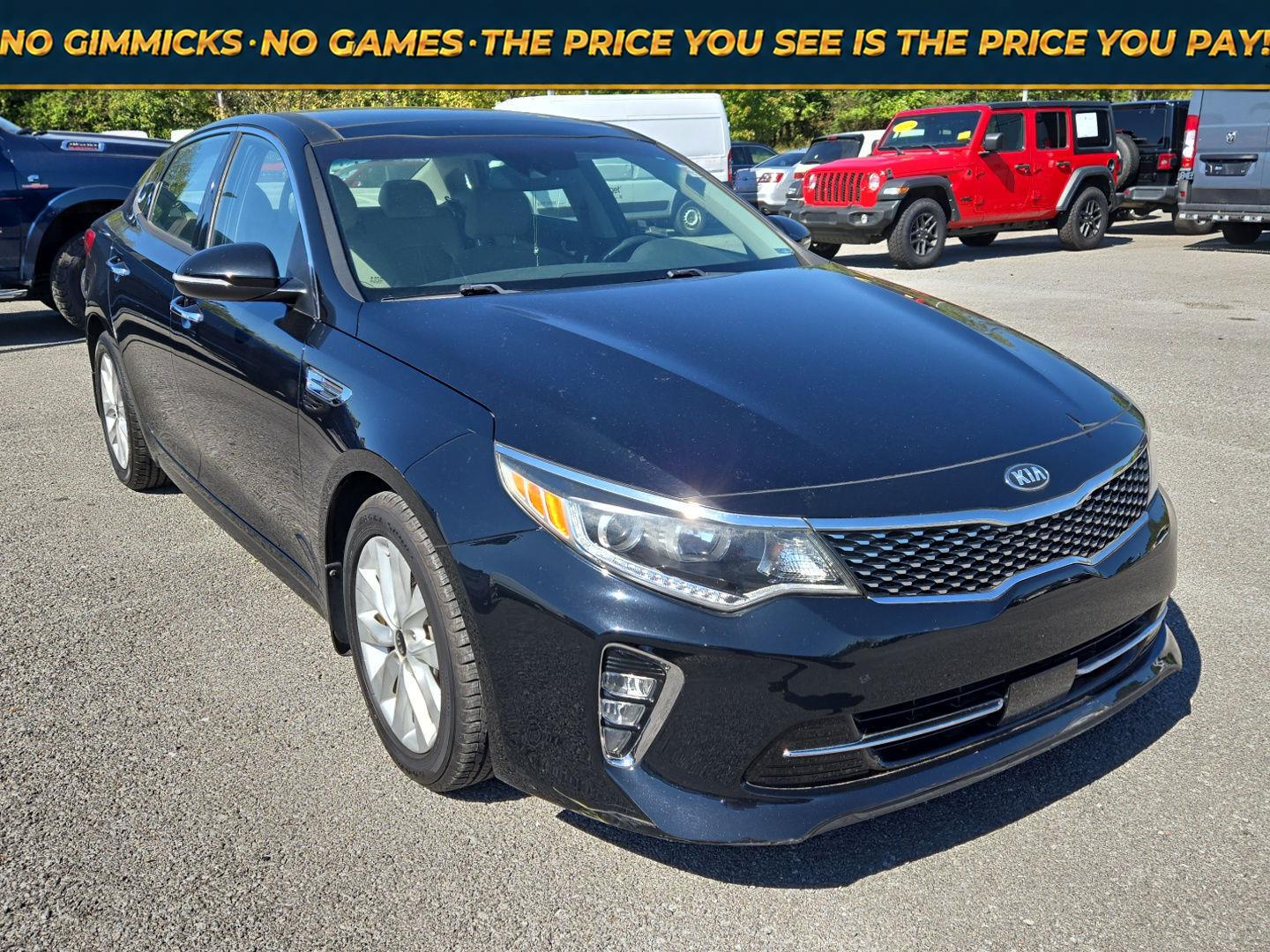 Ebony Black 2018 Kia Optima Sedan Front-Wheel Drive Automatic