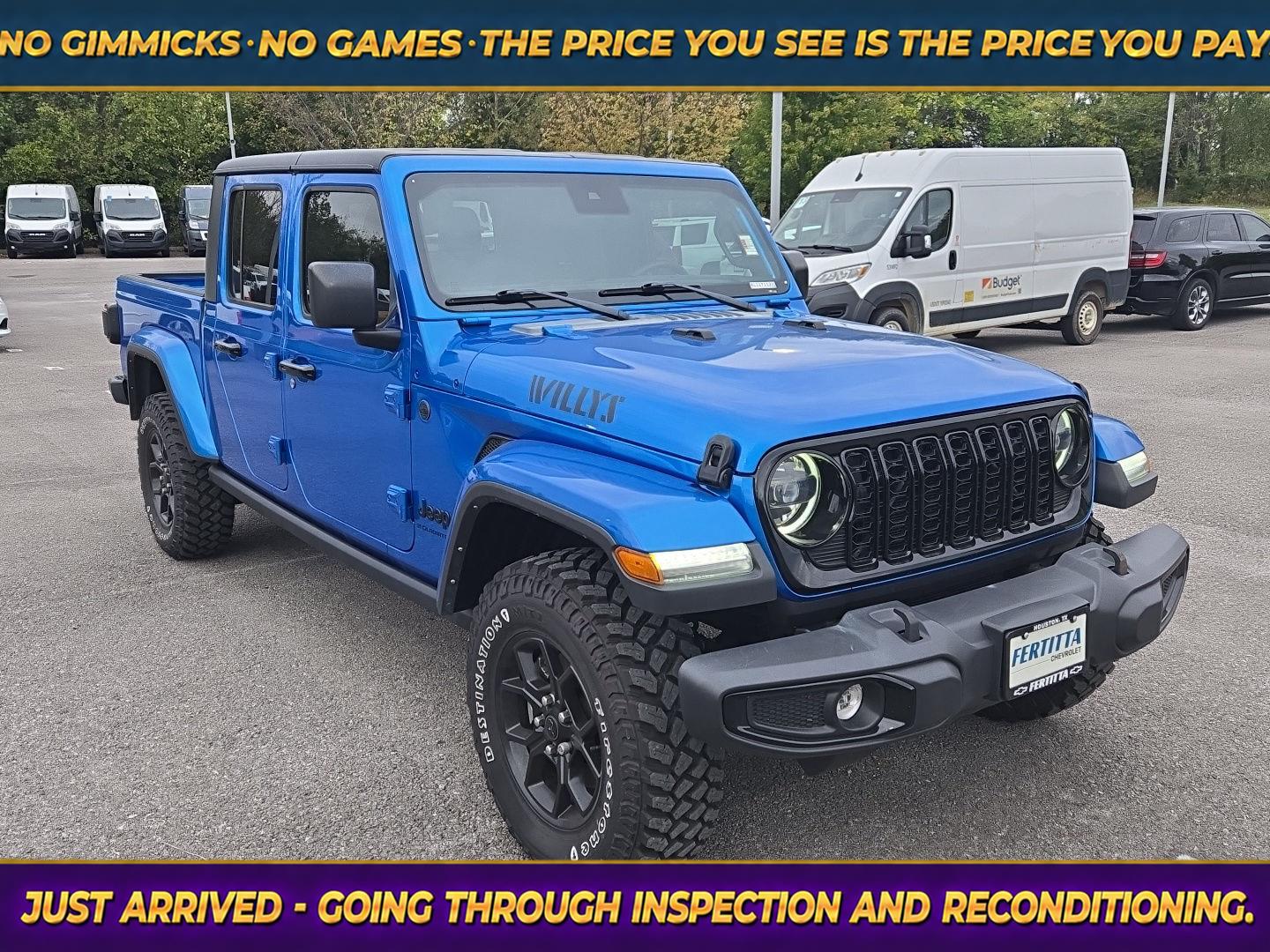 Hydro Blue Pearlcoat 2024 Jeep Gladiator Pickup Truck Four-Wheel Drive 8-Speed Automatic
