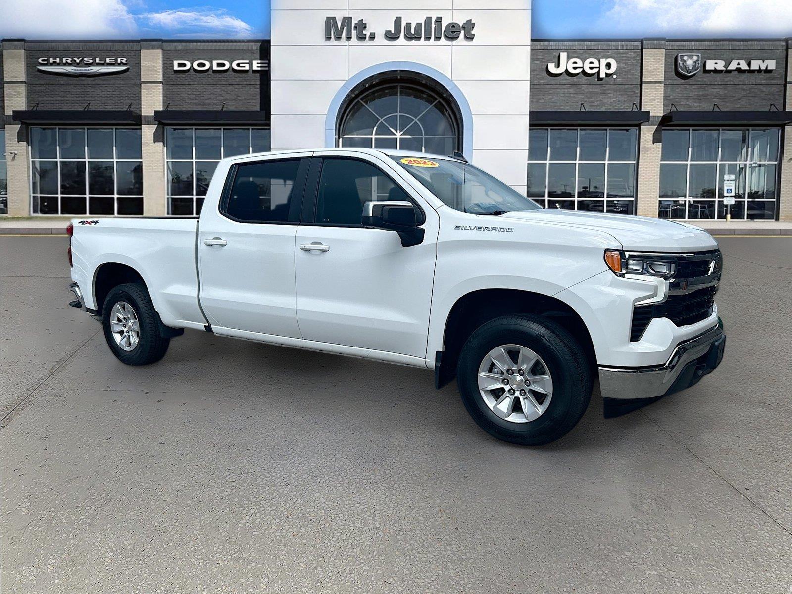 Summit White 2023 Chevrolet Silverado 1500 Pickup Truck Four-Wheel Drive Automatic