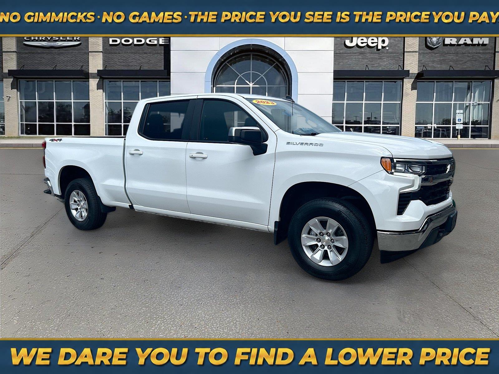 Summit White 2023 Chevrolet Silverado 1500 Pickup Truck Four-Wheel Drive Automatic