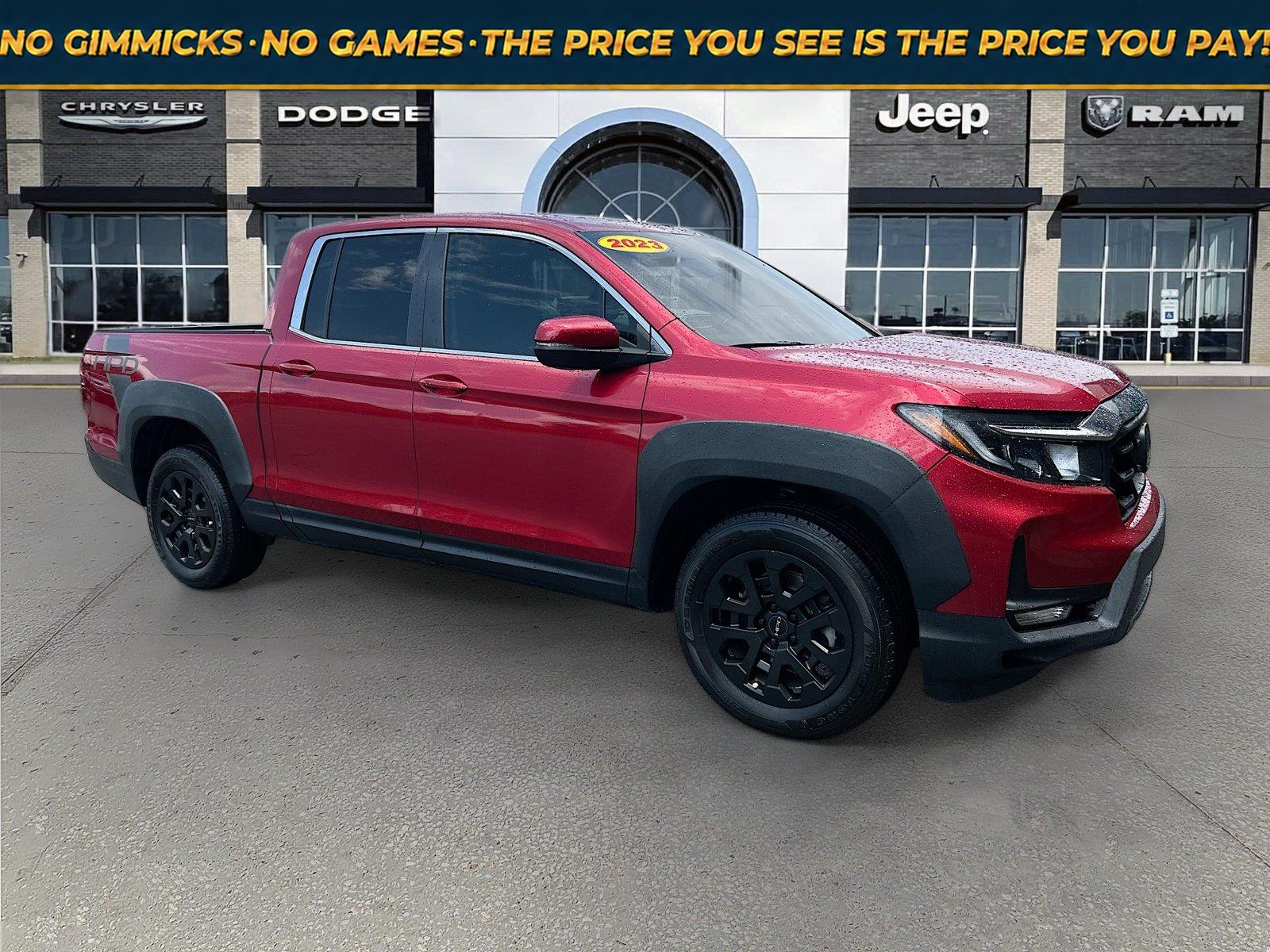 Radiant Red Metallic II 2023 Honda Ridgeline Pickup Truck All-Wheel Drive 9-Speed Automatic
