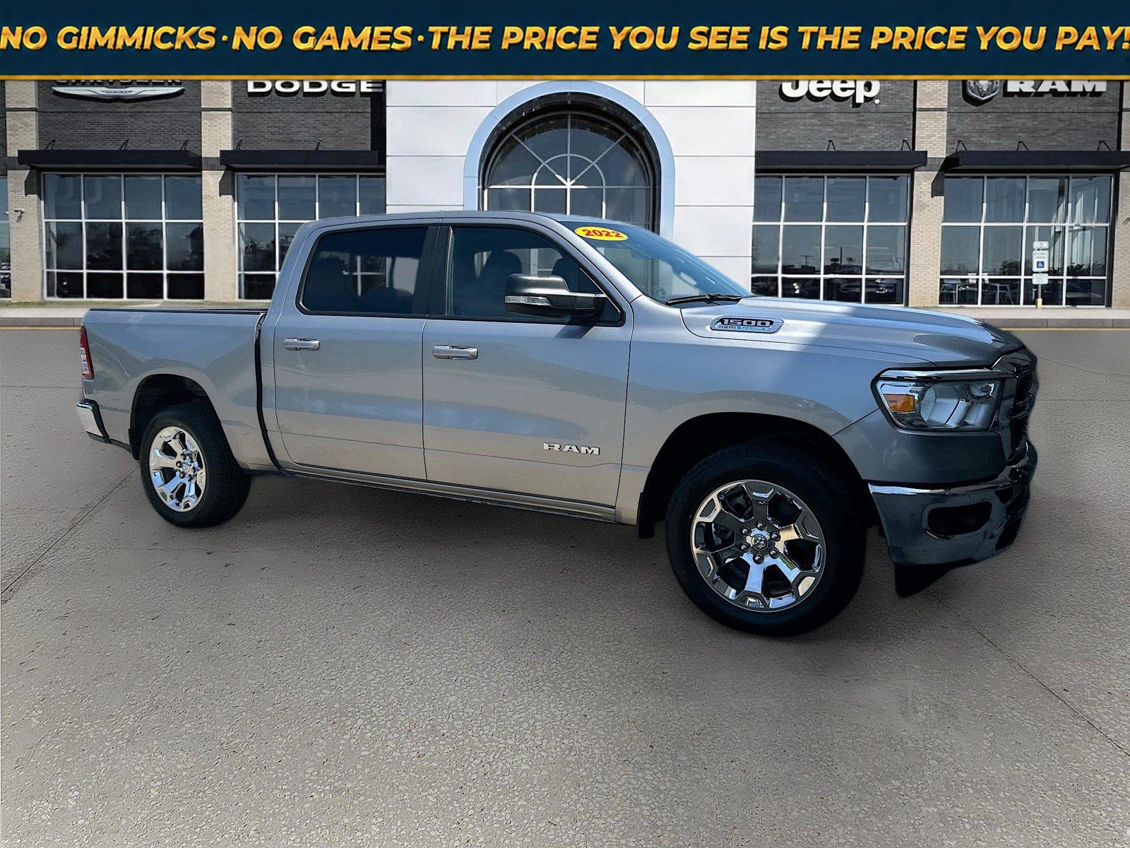 Billet Silver Metallic Clearcoat 2022 RAM 1500 Pickup Truck Four-Wheel Drive 8-Speed Automatic