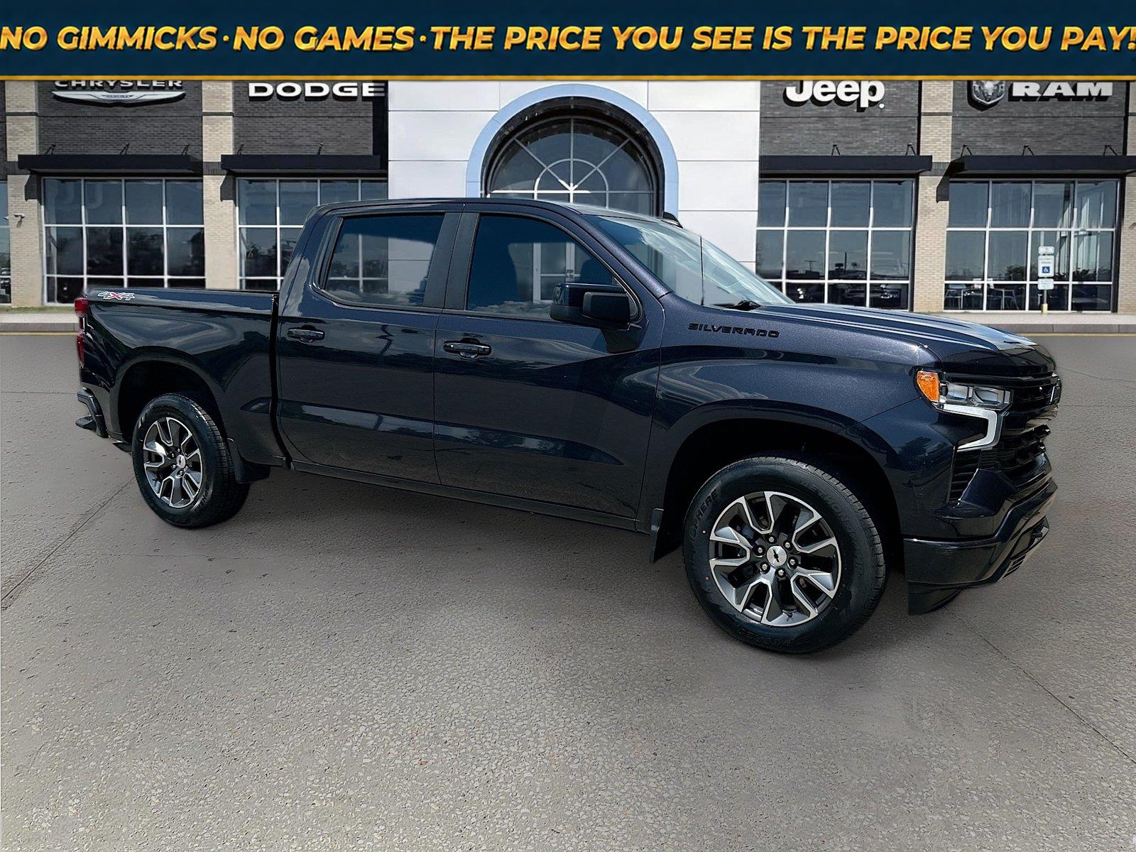 Black 2023 Chevrolet Silverado 1500 Pickup Truck Four-Wheel Drive Automatic