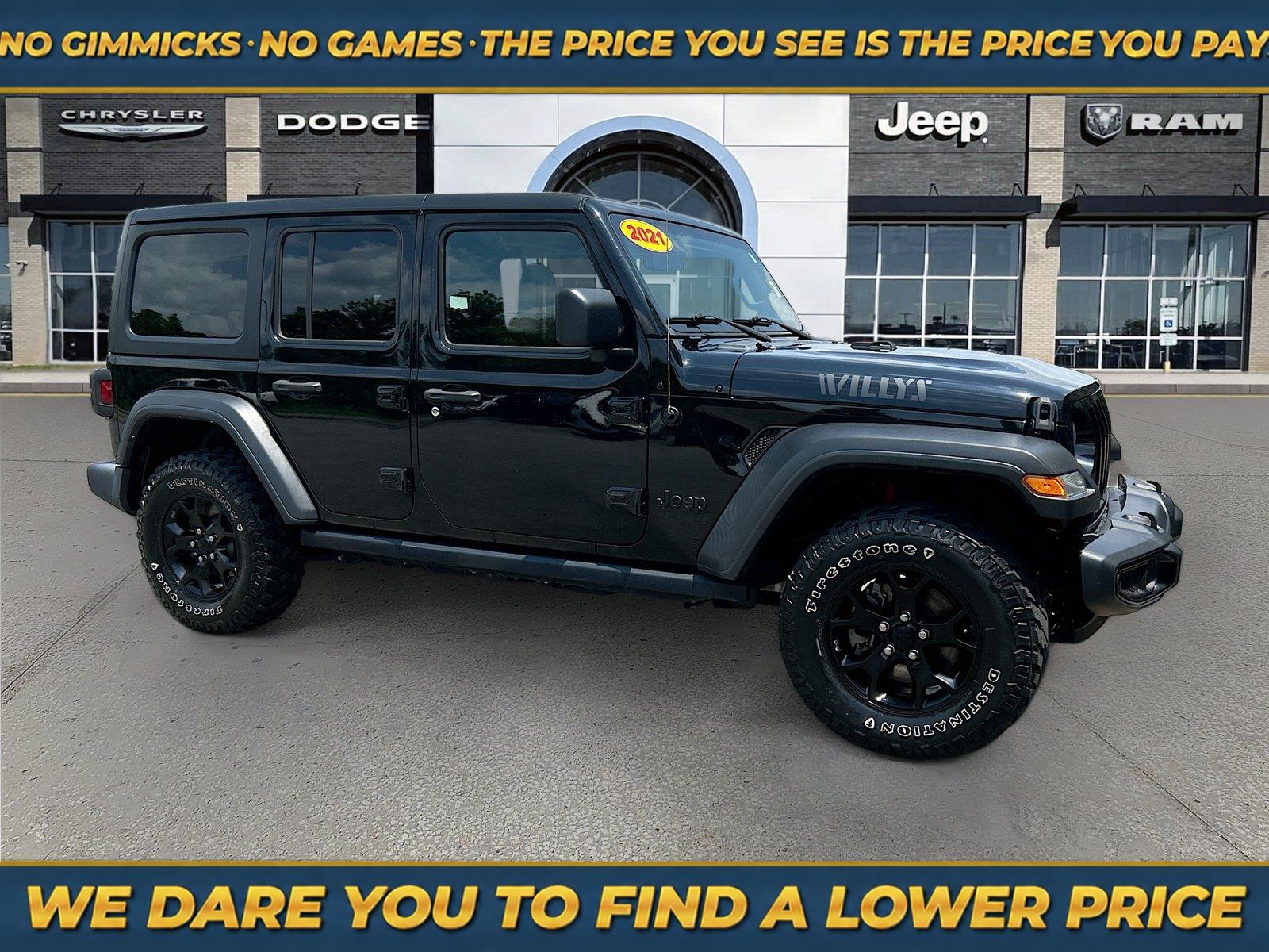 Black Clearcoat 2021 Jeep Wrangler SUV / Crossover Four-Wheel Drive 8-Speed Automatic