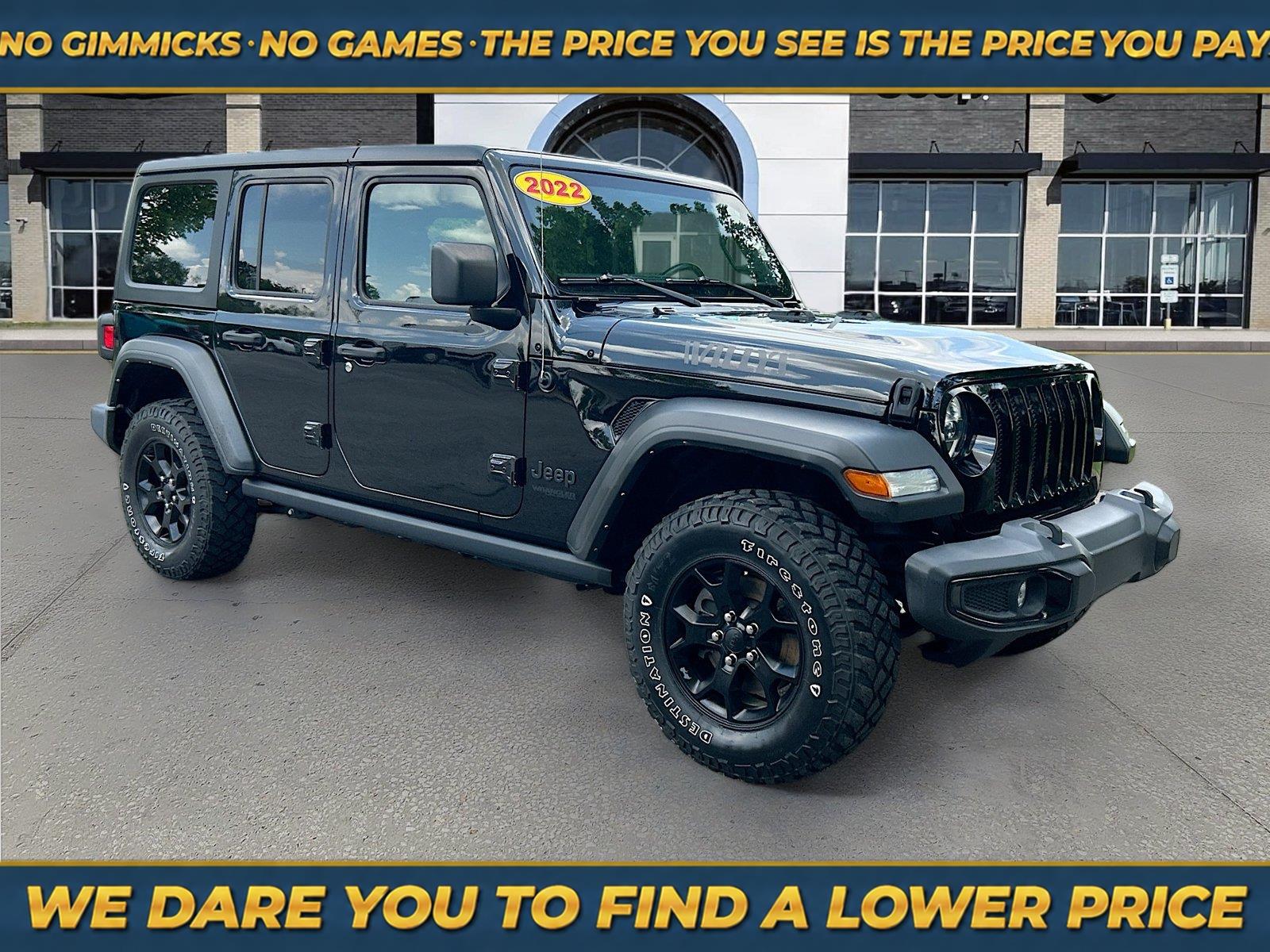 Black Clearcoat 2022 Jeep Wrangler SUV / Crossover Four-Wheel Drive 8-Speed Automatic