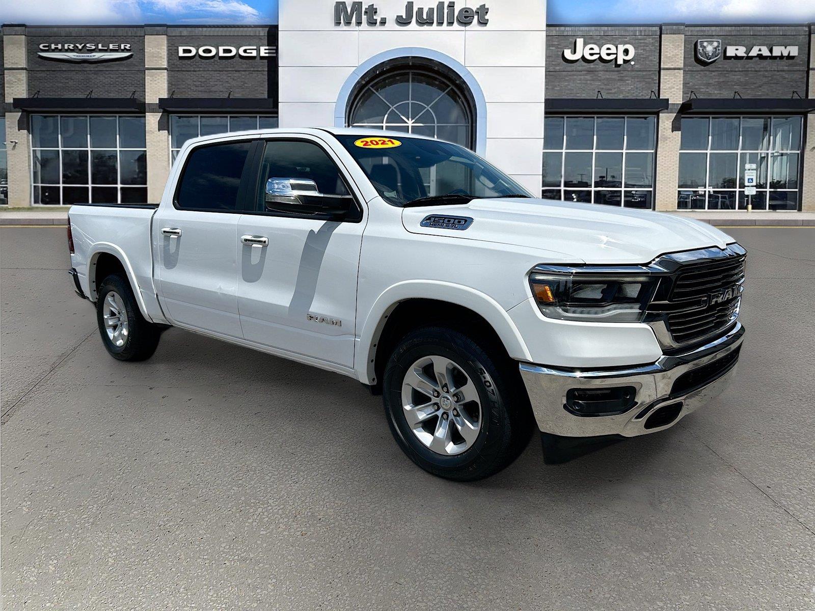 Bright White Clearcoat 2021 RAM 1500 Pickup Truck Four-Wheel Drive 8-Speed Automatic