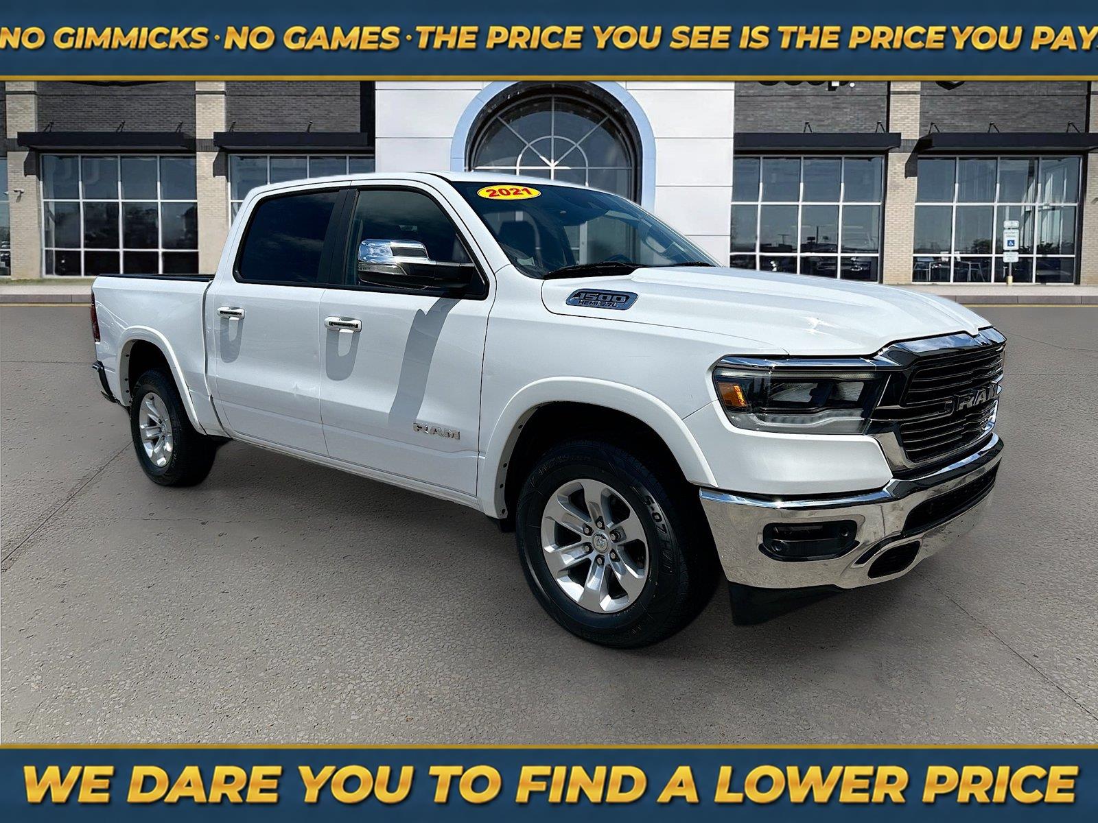 Bright White Clearcoat 2021 RAM 1500 Pickup Truck Four-Wheel Drive 8-Speed Automatic