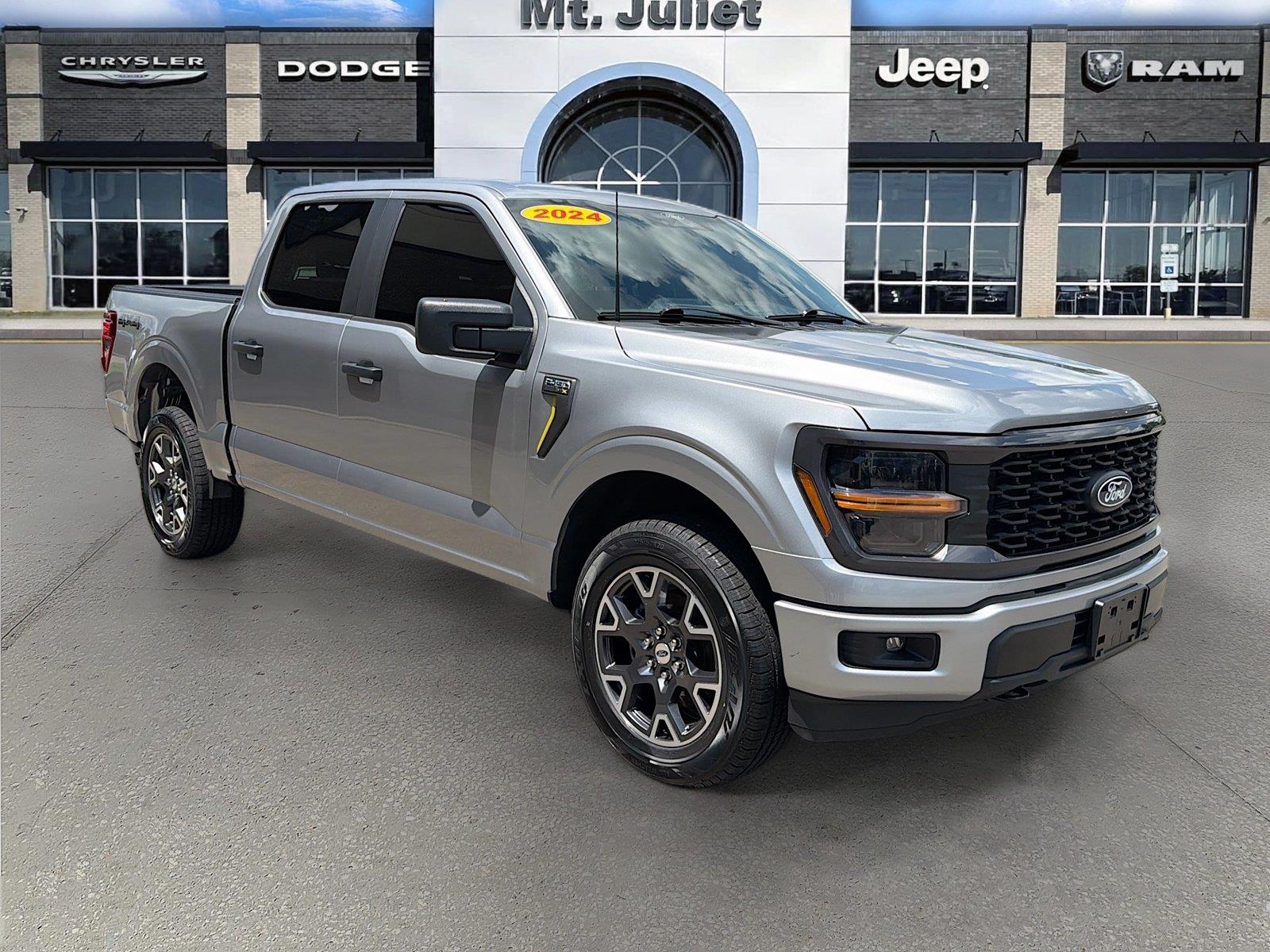 Iconic Silver 2024 Ford F-150 Pickup Truck Four-Wheel Drive Automatic