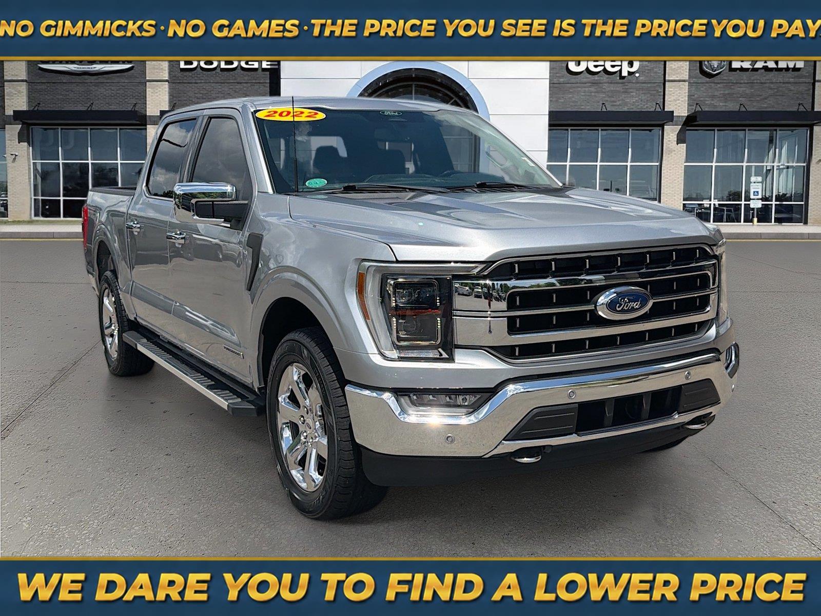 Iconic Silver 2022 Ford F-150 Pickup Truck Four-Wheel Drive Automatic