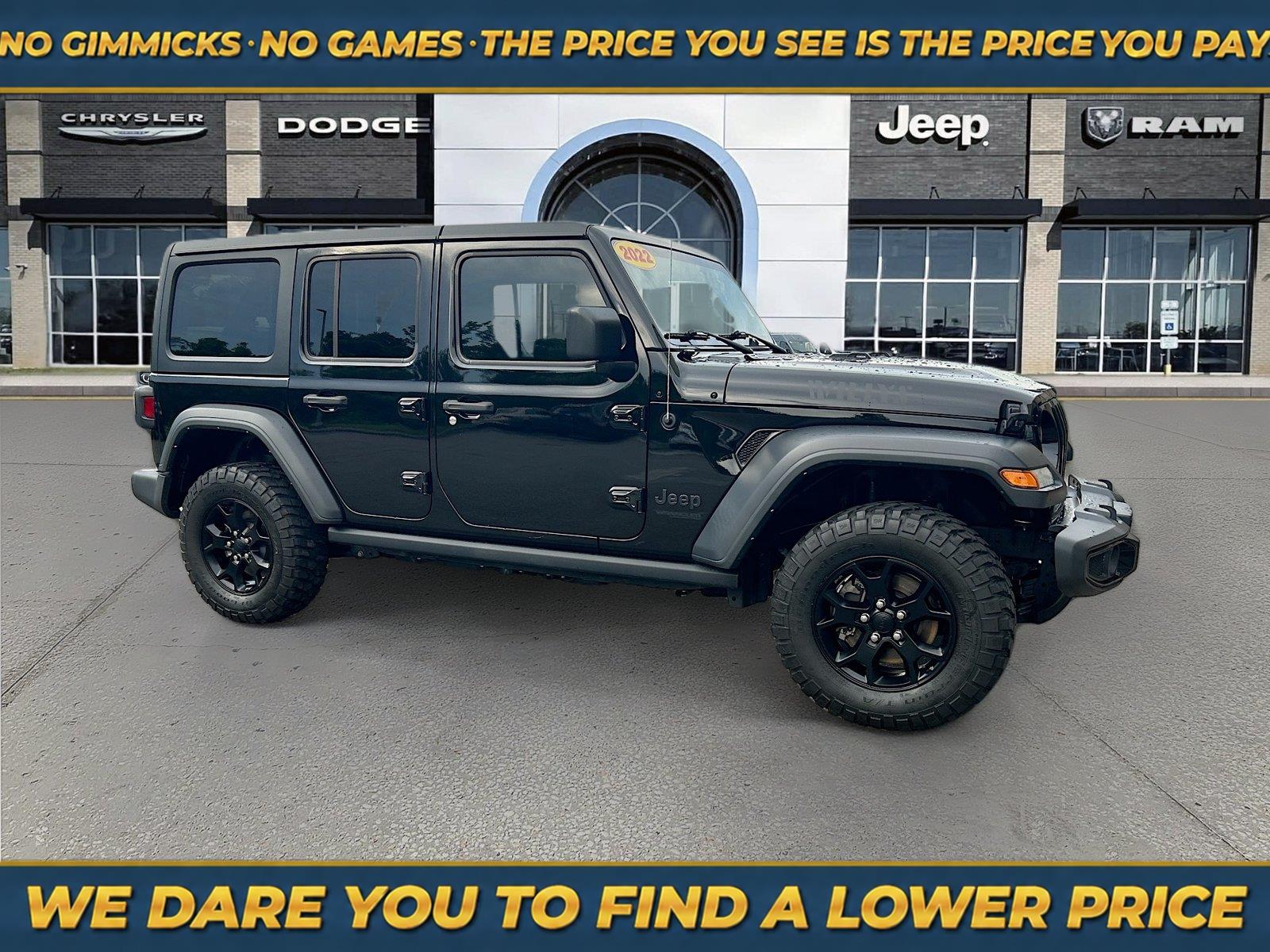 Black Clearcoat 2022 Jeep Wrangler SUV / Crossover Four-Wheel Drive 8-Speed Automatic