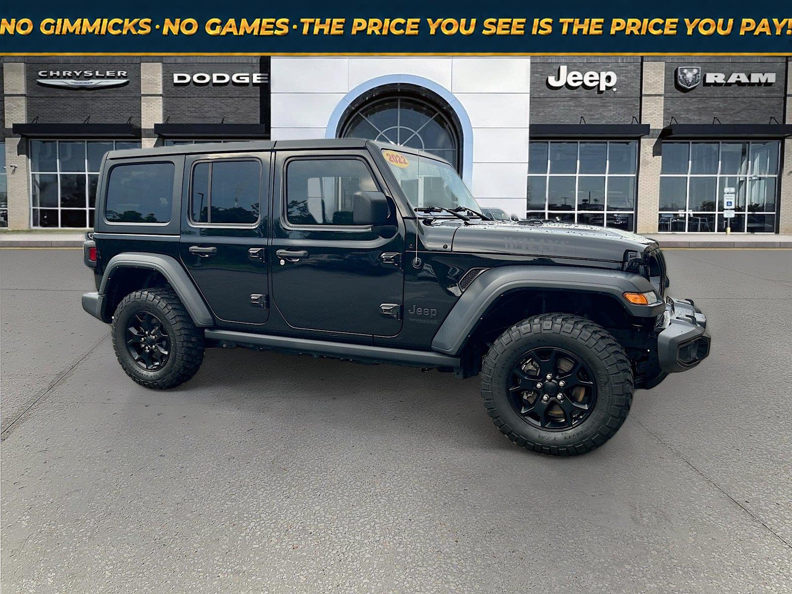 Black Clearcoat 2022 Jeep Wrangler SUV / Crossover Four-Wheel Drive 8-Speed Automatic