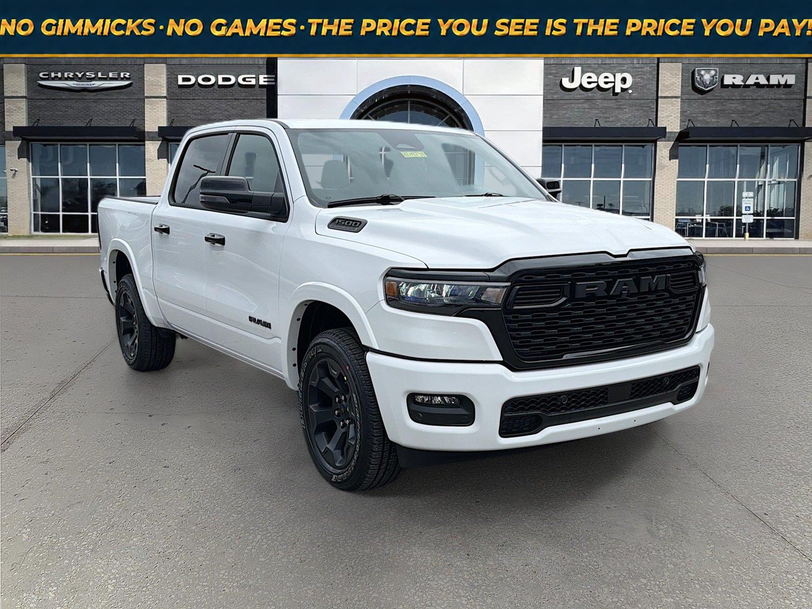 Bright White Clearcoat 2026 RAM 1500 Pickup Truck Four-Wheel Drive 8-Speed Automatic