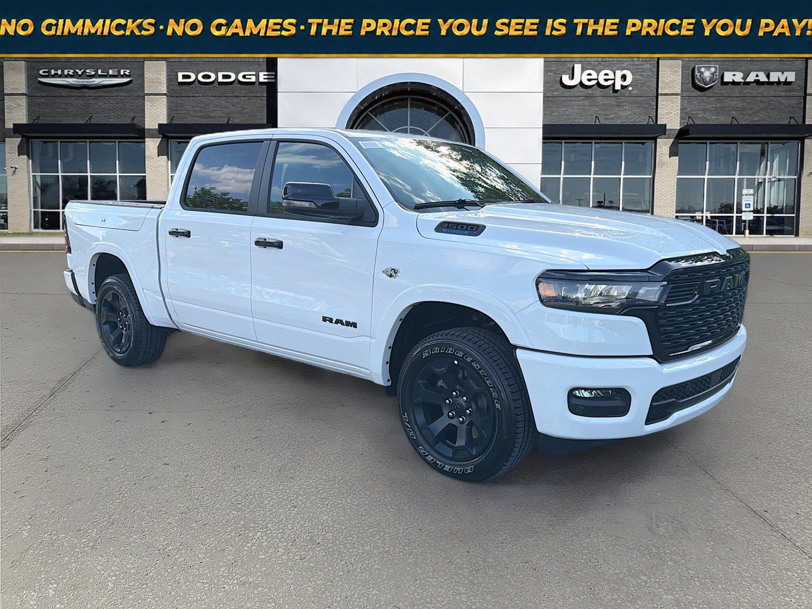 Bright White Clearcoat 2026 RAM 1500 Pickup Truck Four-Wheel Drive 8-Speed Automatic