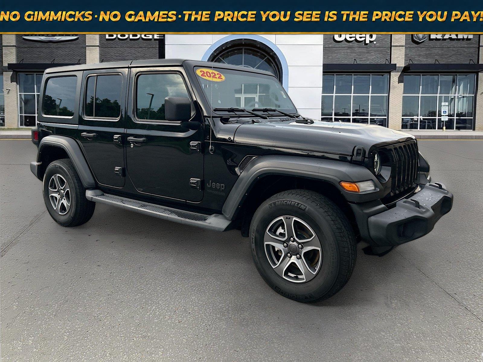 Black Clearcoat 2022 Jeep Wrangler SUV / Crossover Four-Wheel Drive 8-Speed Automatic