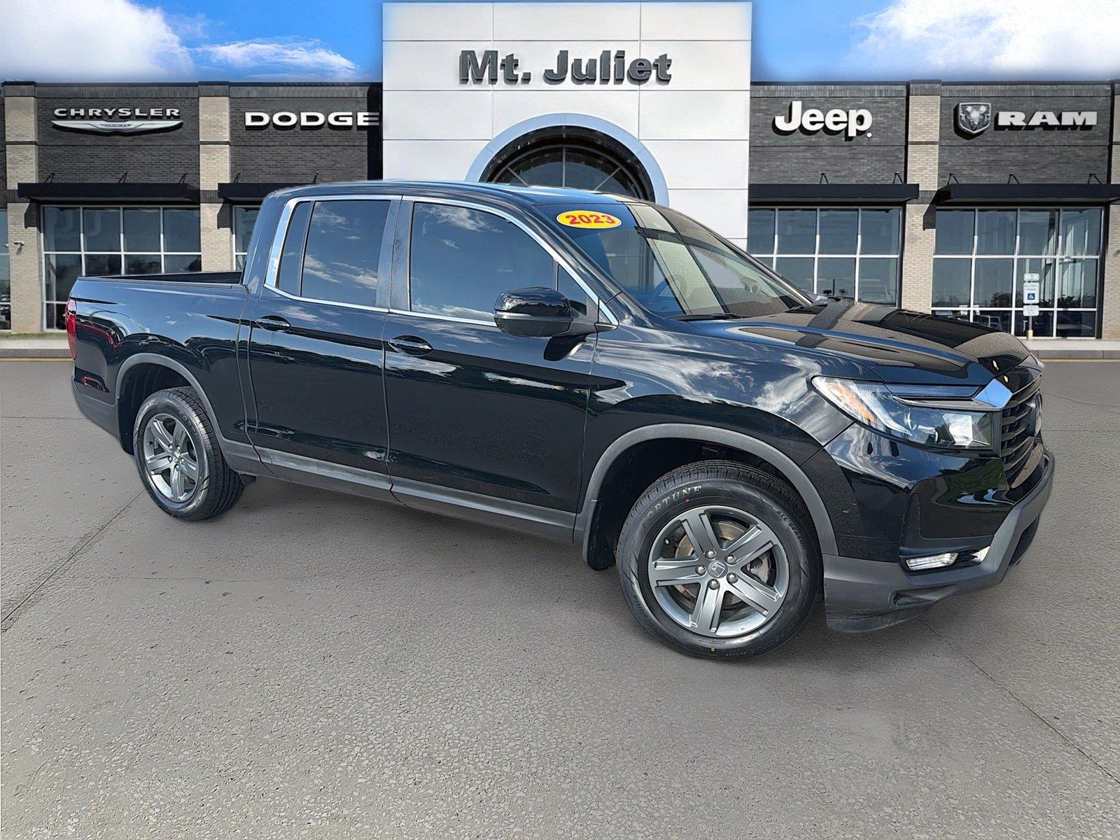 Crystal Black Pearl 2023 Honda Ridgeline Pickup Truck All-Wheel Drive 9-Speed Automatic