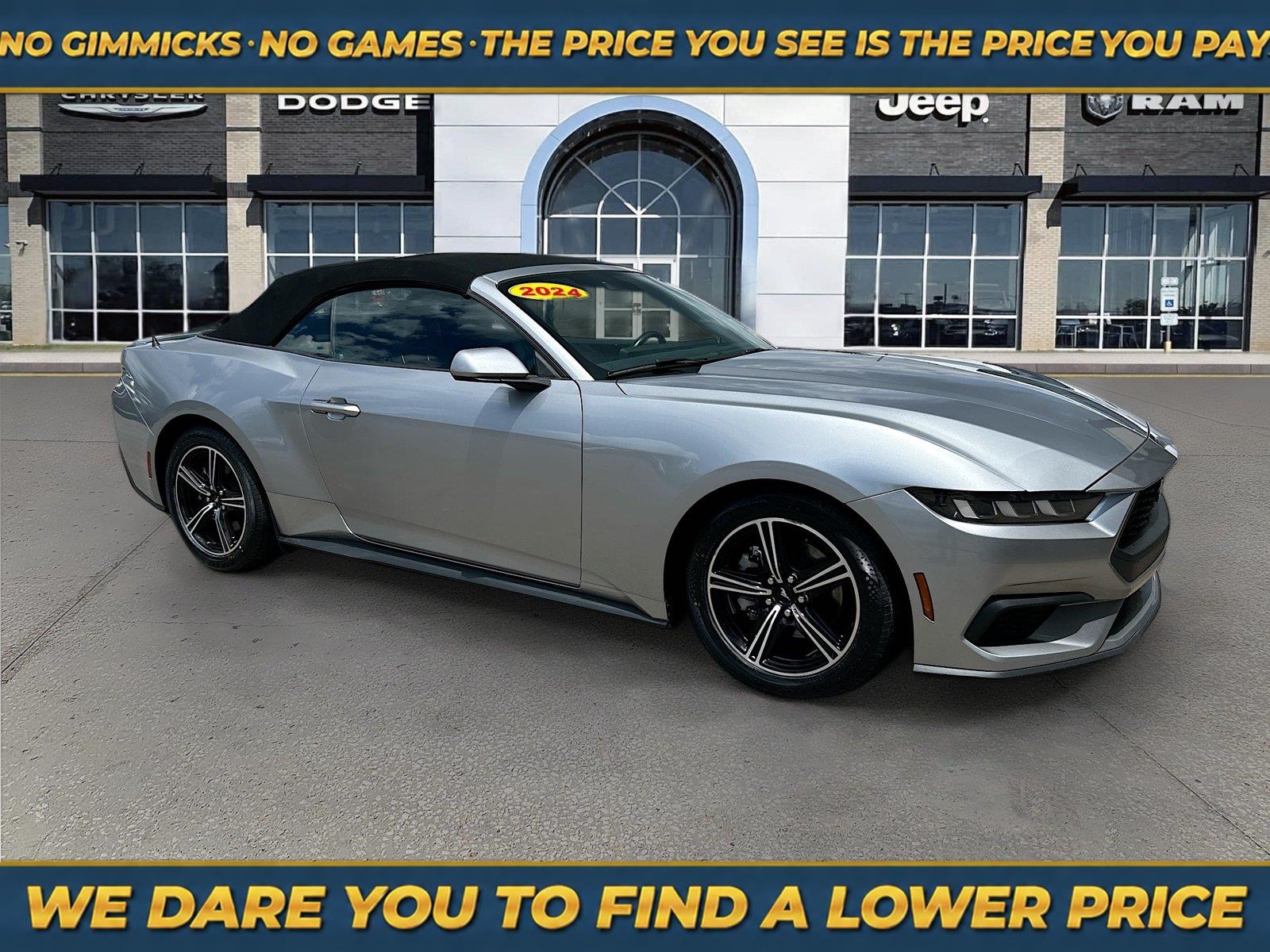 Iconic Silver 2024 Ford Mustang Convertible Rear-Wheel Drive Automatic