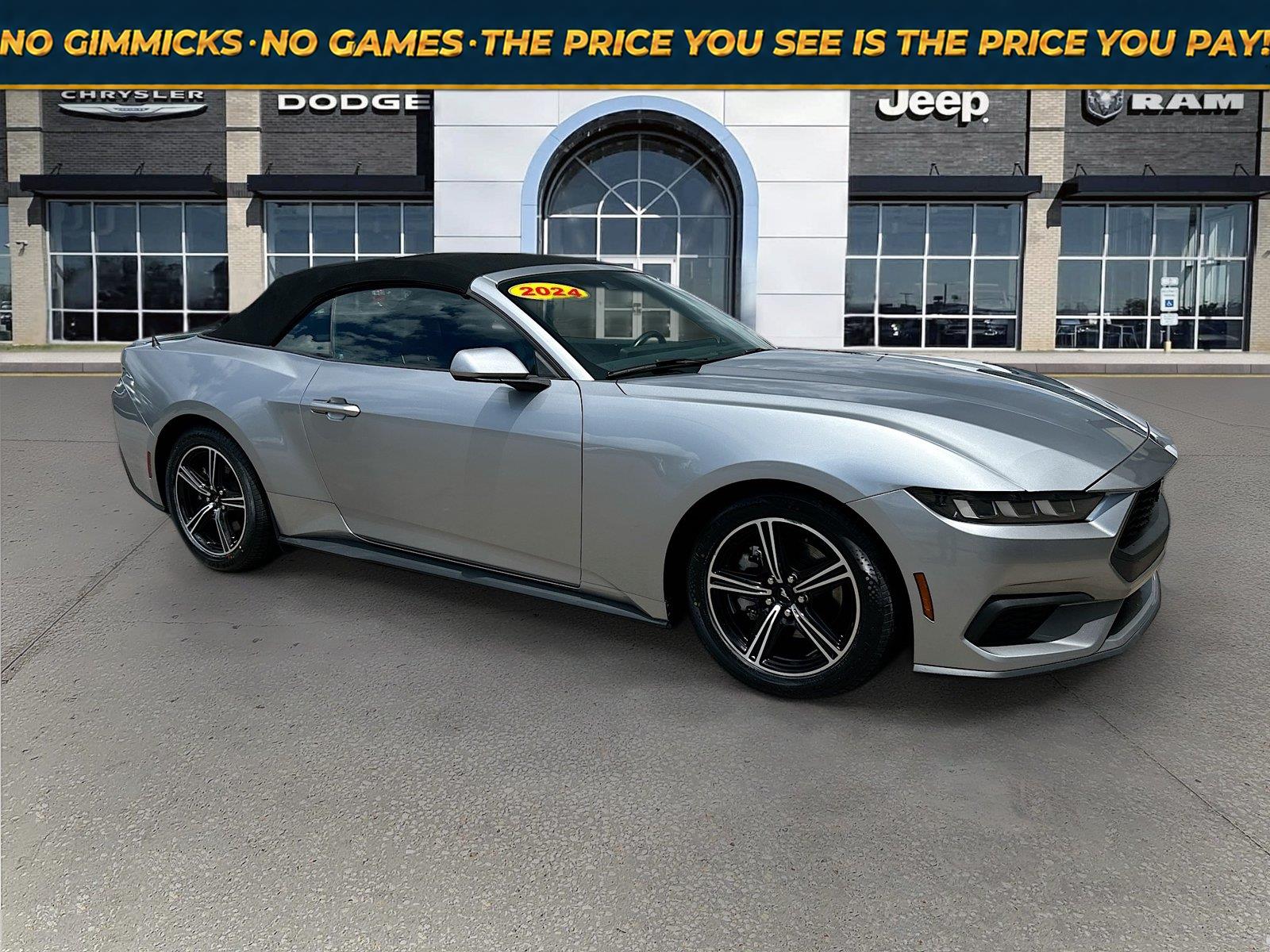 Iconic Silver 2024 Ford Mustang Convertible Rear-Wheel Drive Automatic