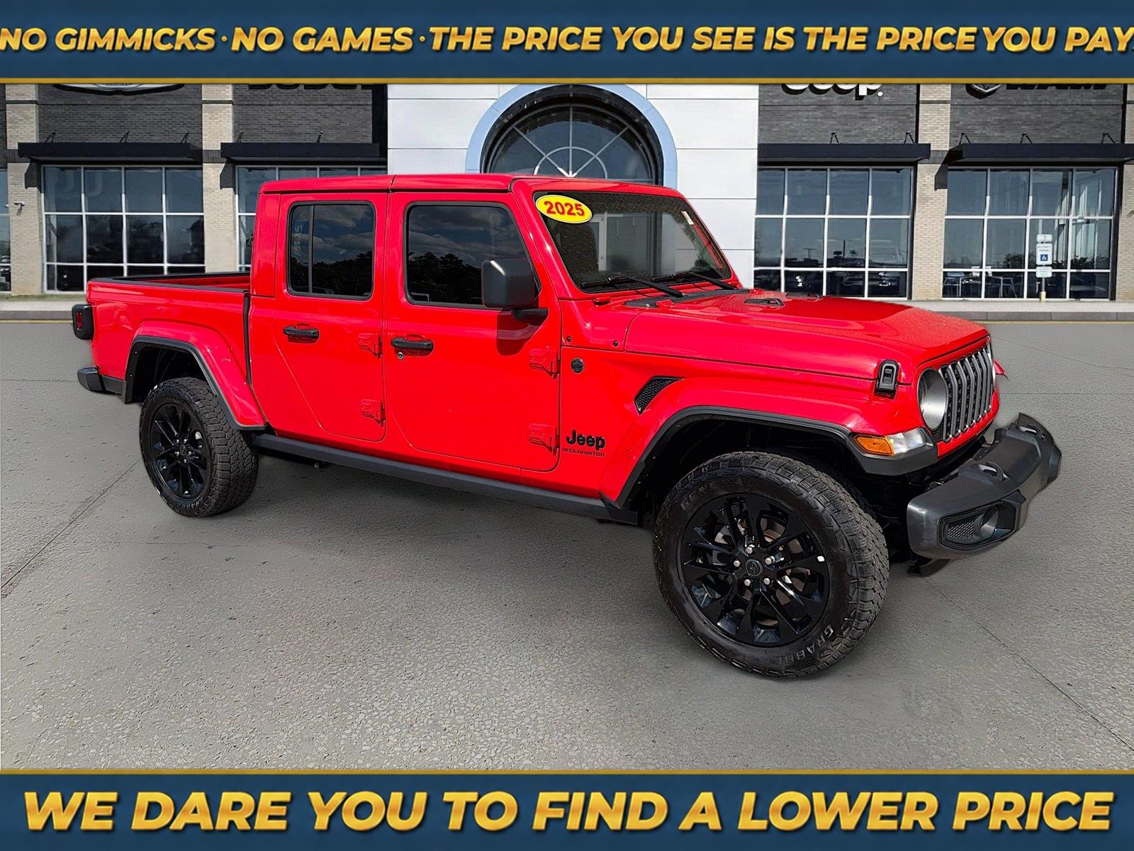 Red 2025 Jeep Gladiator Pickup Truck Four-Wheel Drive 8-Speed Automatic