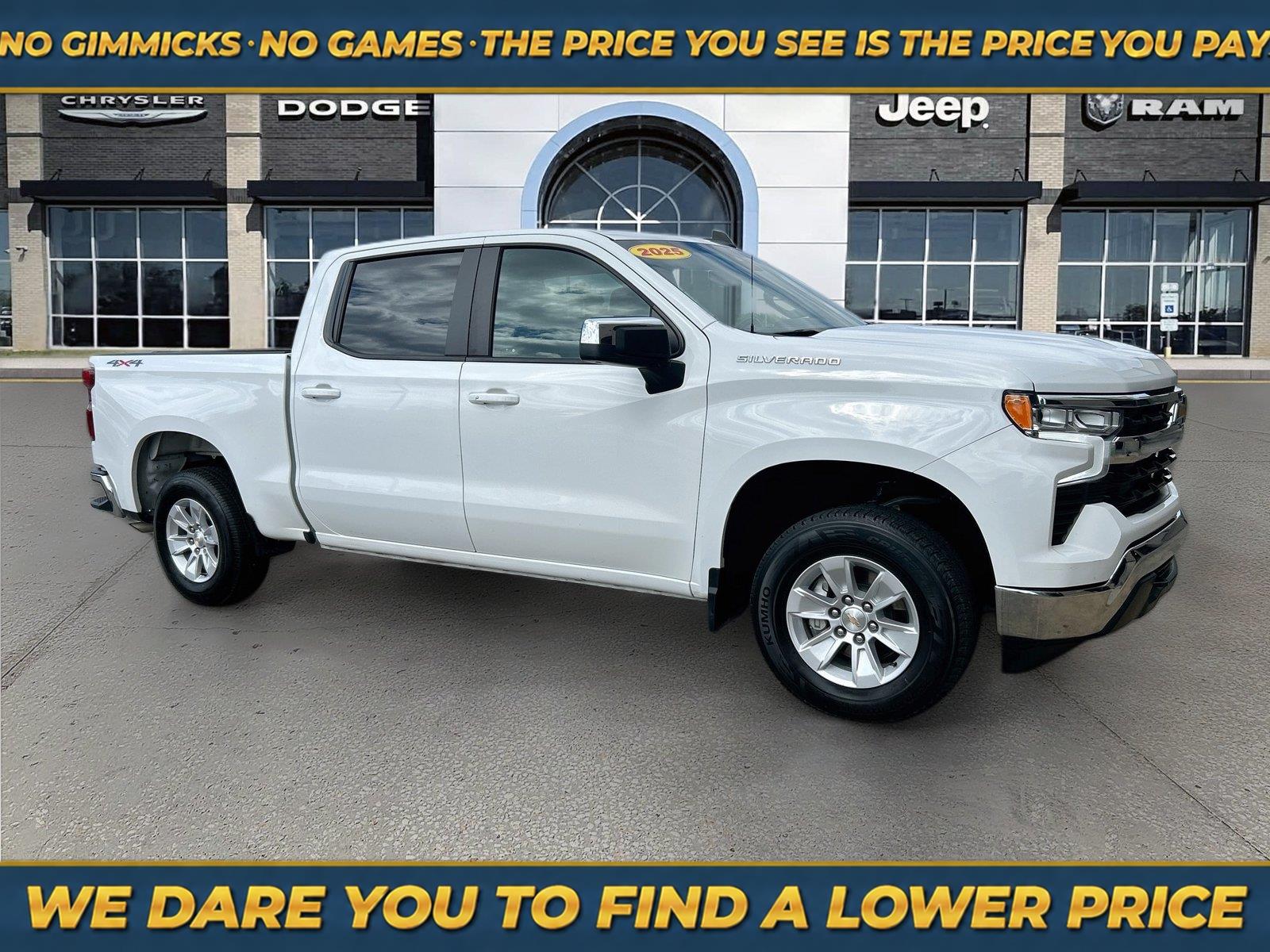 White 2025 Chevrolet Silverado 1500 Pickup Truck Four-Wheel Drive Automatic