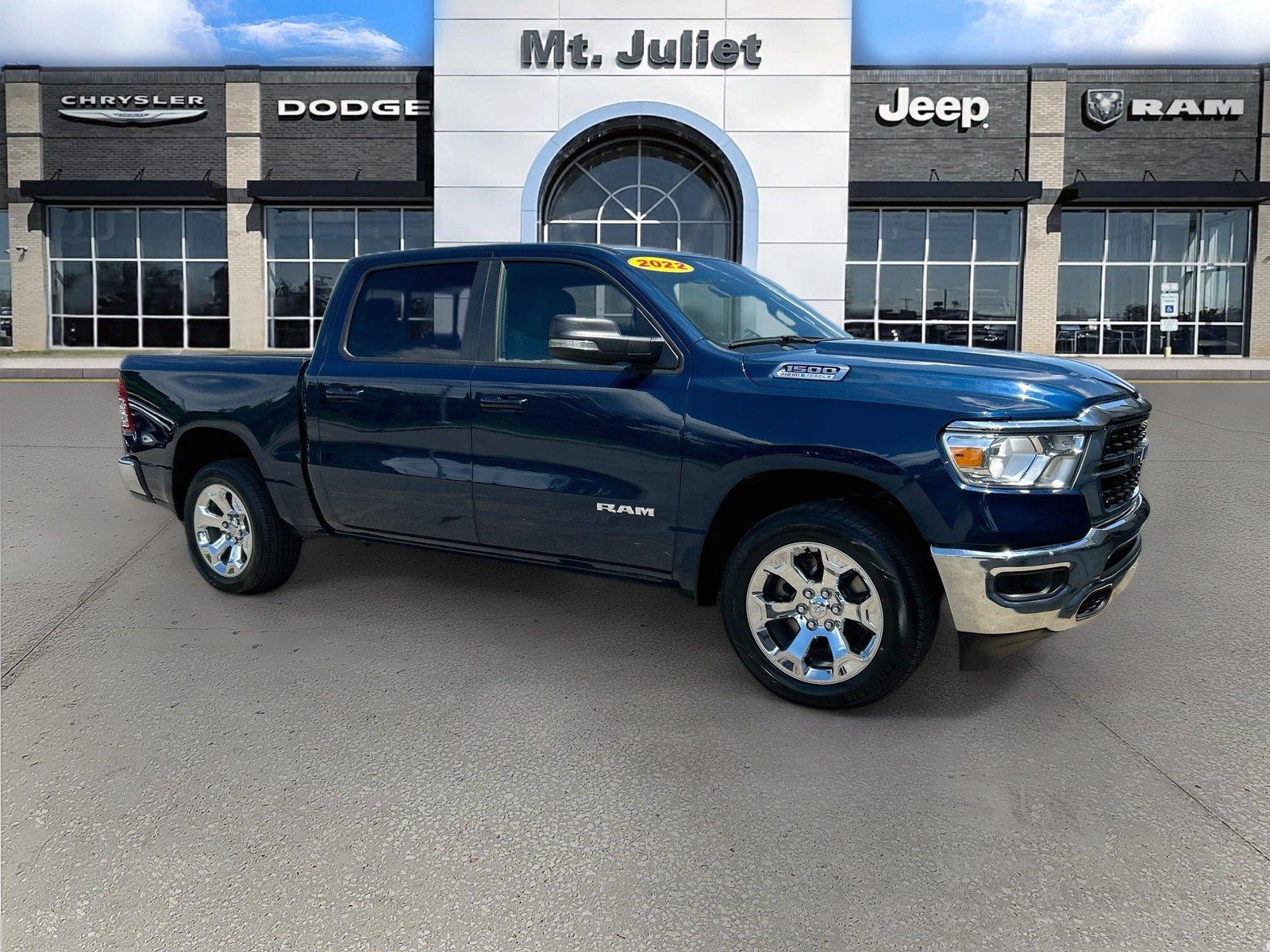 Patriot Blue Pearlcoat 2022 RAM 1500 Pickup Truck Four-Wheel Drive 8-Speed Automatic