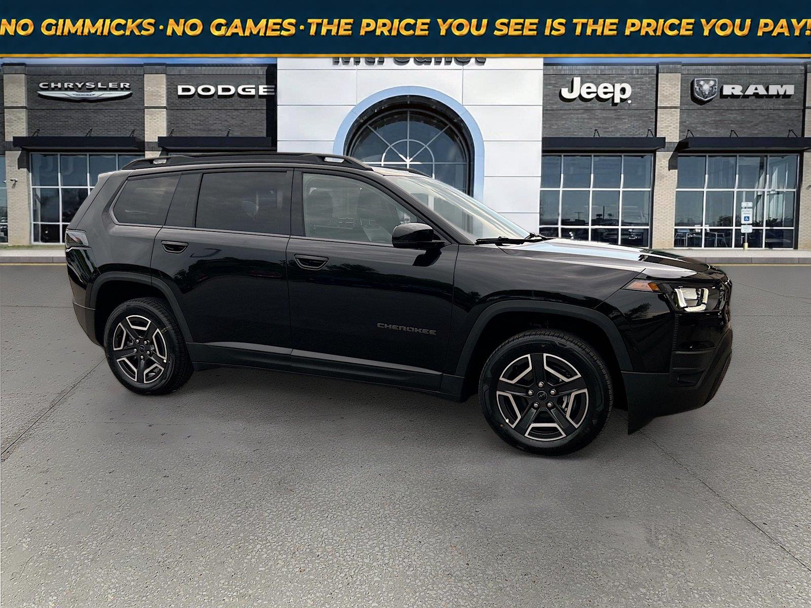 Diamond Black Crystal Pearlcoat 2026 Jeep Cherokee SUV / Crossover Four-Wheel Drive Automatic