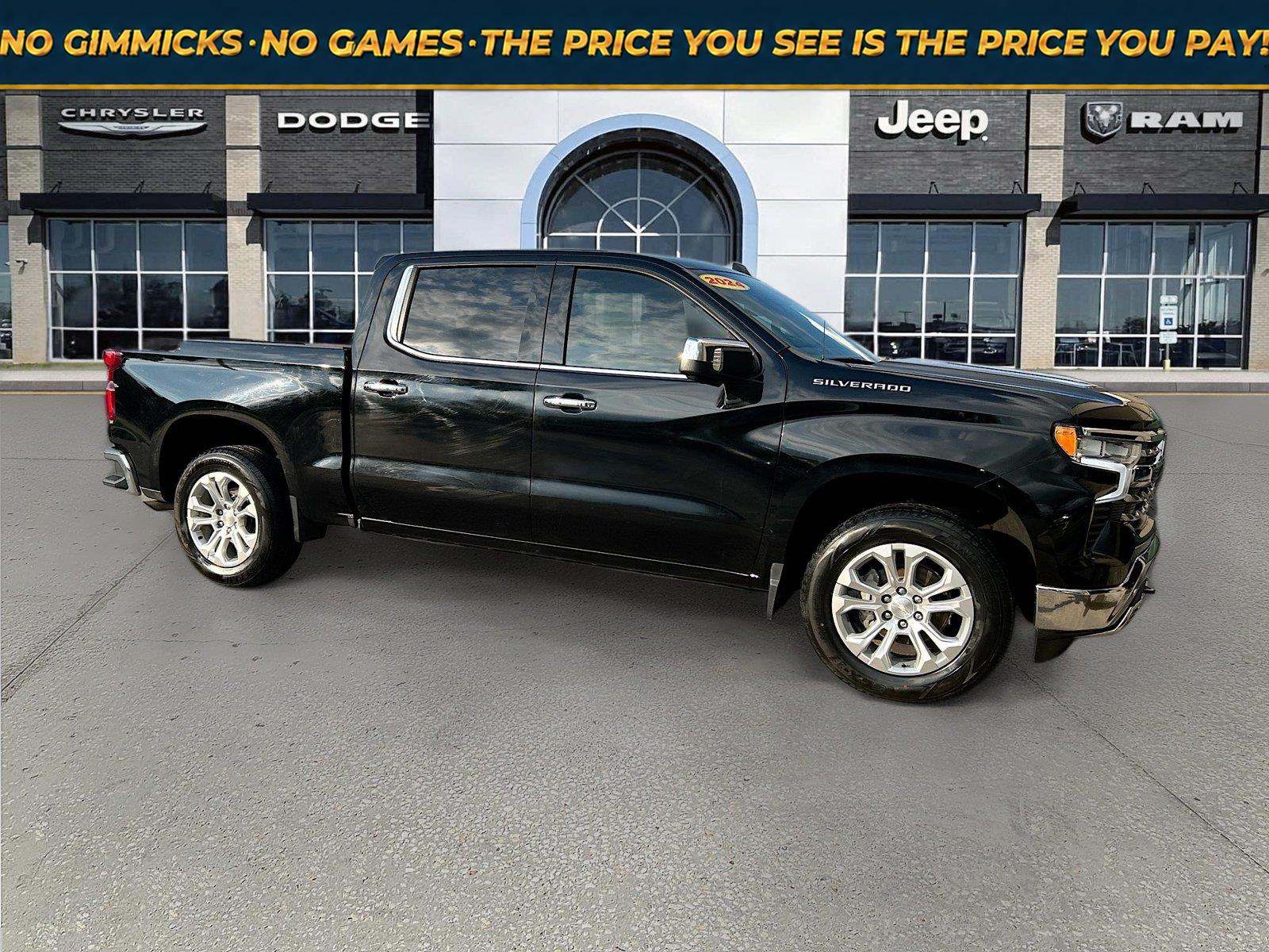 Black 2024 Chevrolet Silverado 1500 Pickup Truck Four-Wheel Drive Automatic