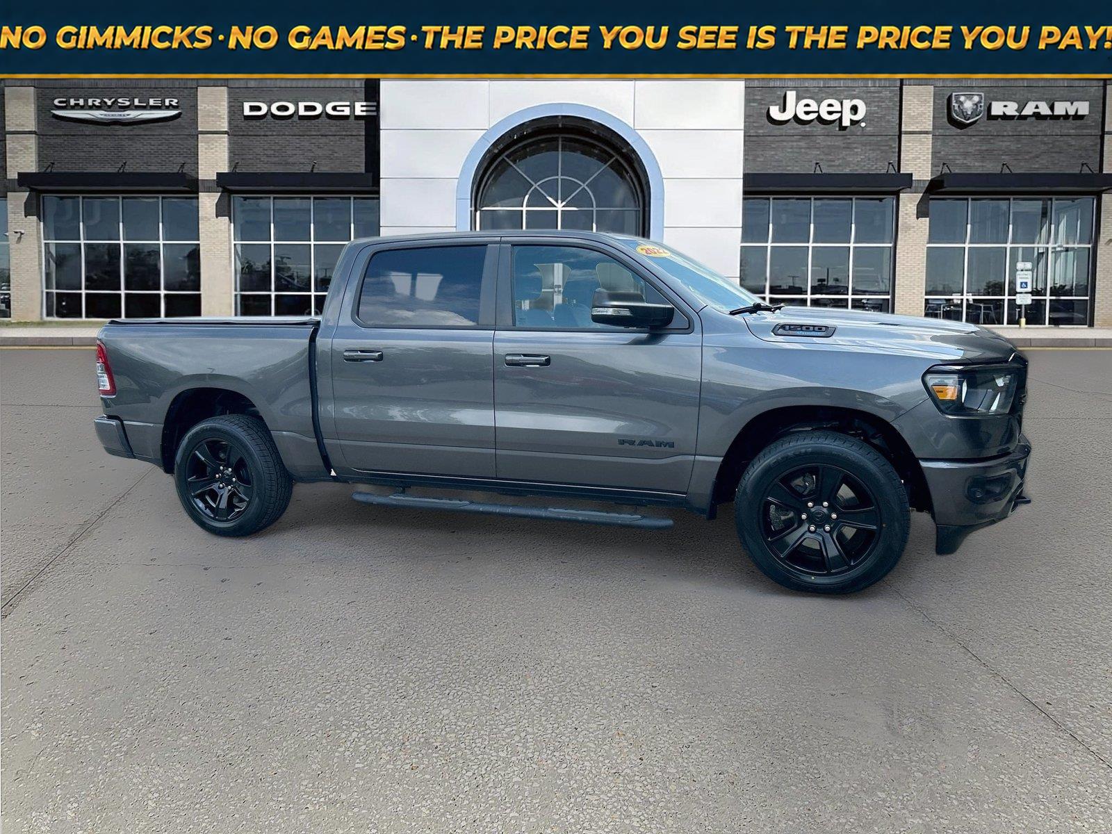 Gray (Granite Crystal Metallic Clearcoat) 2022 RAM 1500 Pickup Truck Four-Wheel Drive 8-Speed Automatic