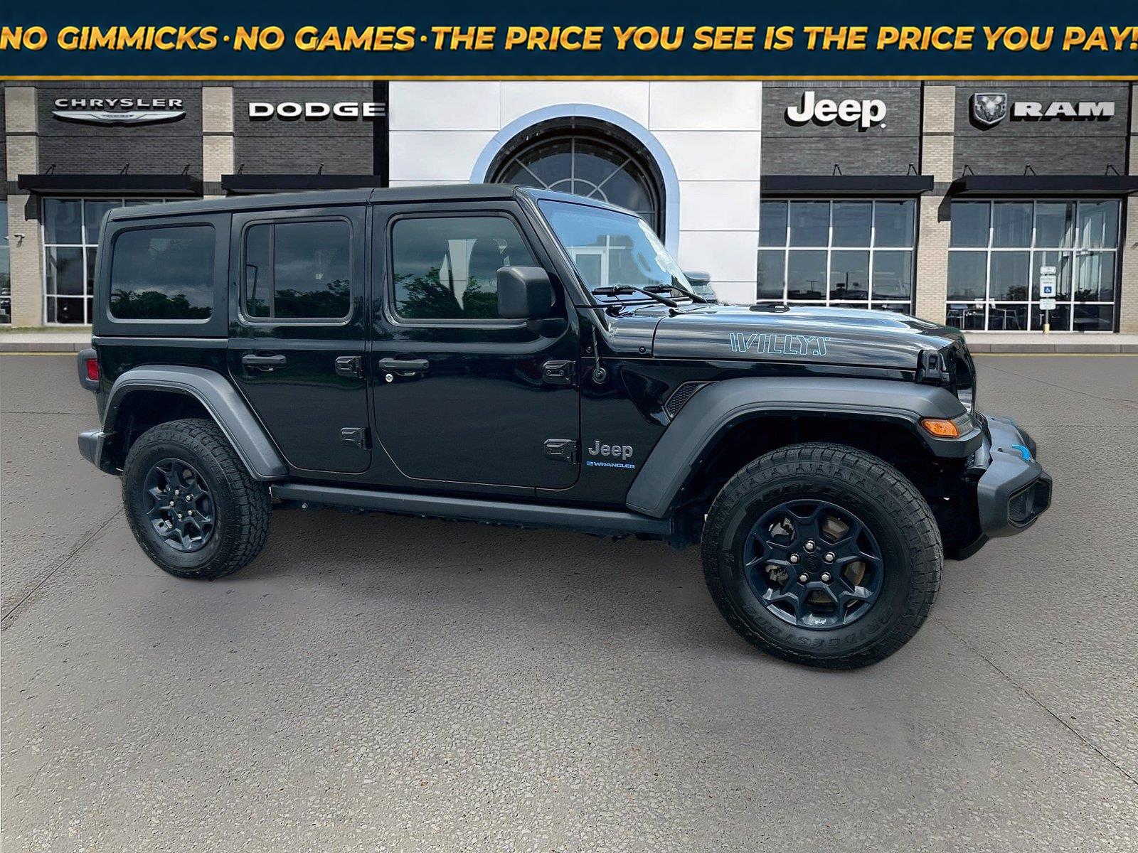 Black Clearcoat 2023 Jeep Wrangler 4xe SUV / Crossover Four-Wheel Drive 8-Speed Automatic
