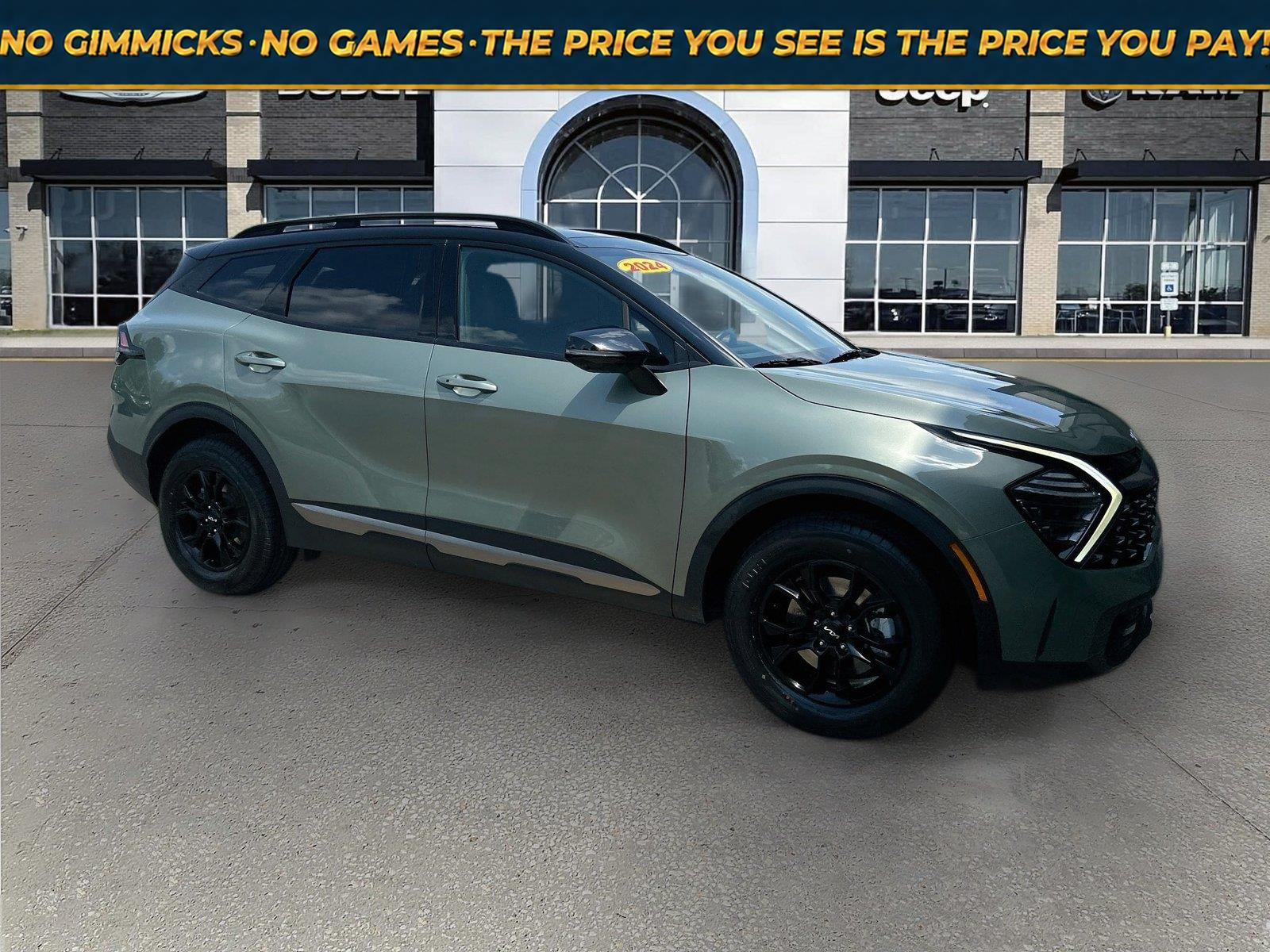 Jungle Green/Ebony Black Roof 2024 Kia Sportage SUV / Crossover All-Wheel Drive 8-Speed Automatic