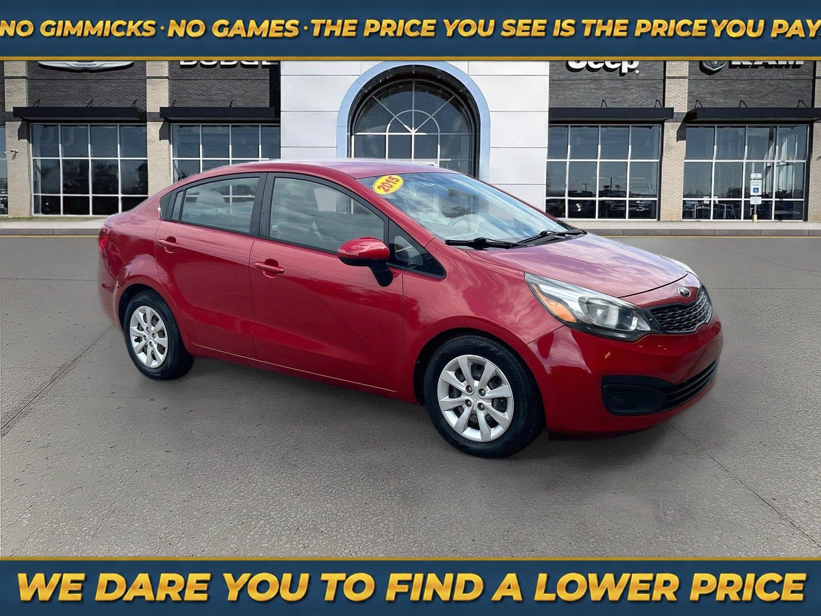Signal Red 2015 Kia Rio Sedan Front-Wheel Drive 6-Speed Automatic