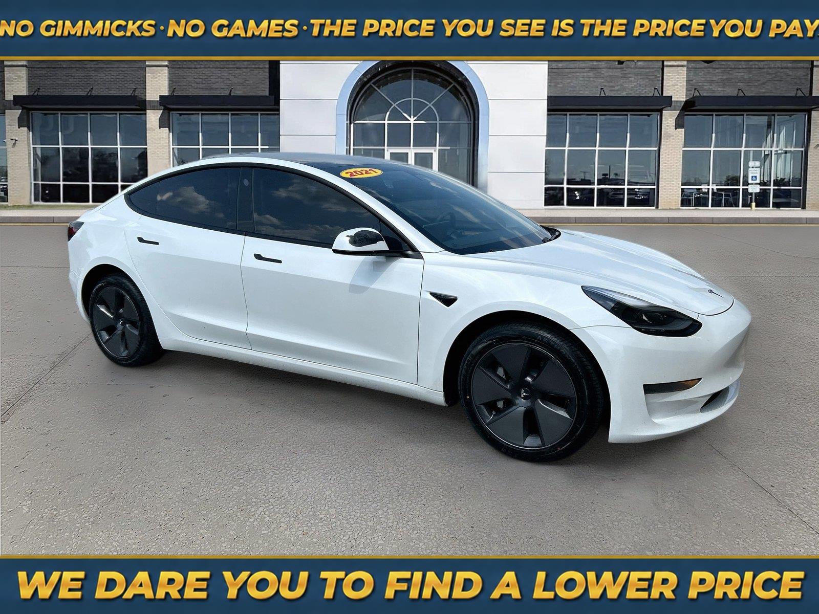 Pearl White Multi-Coat 2021 Tesla Model 3 Sedan Rear-Wheel Drive Automatic