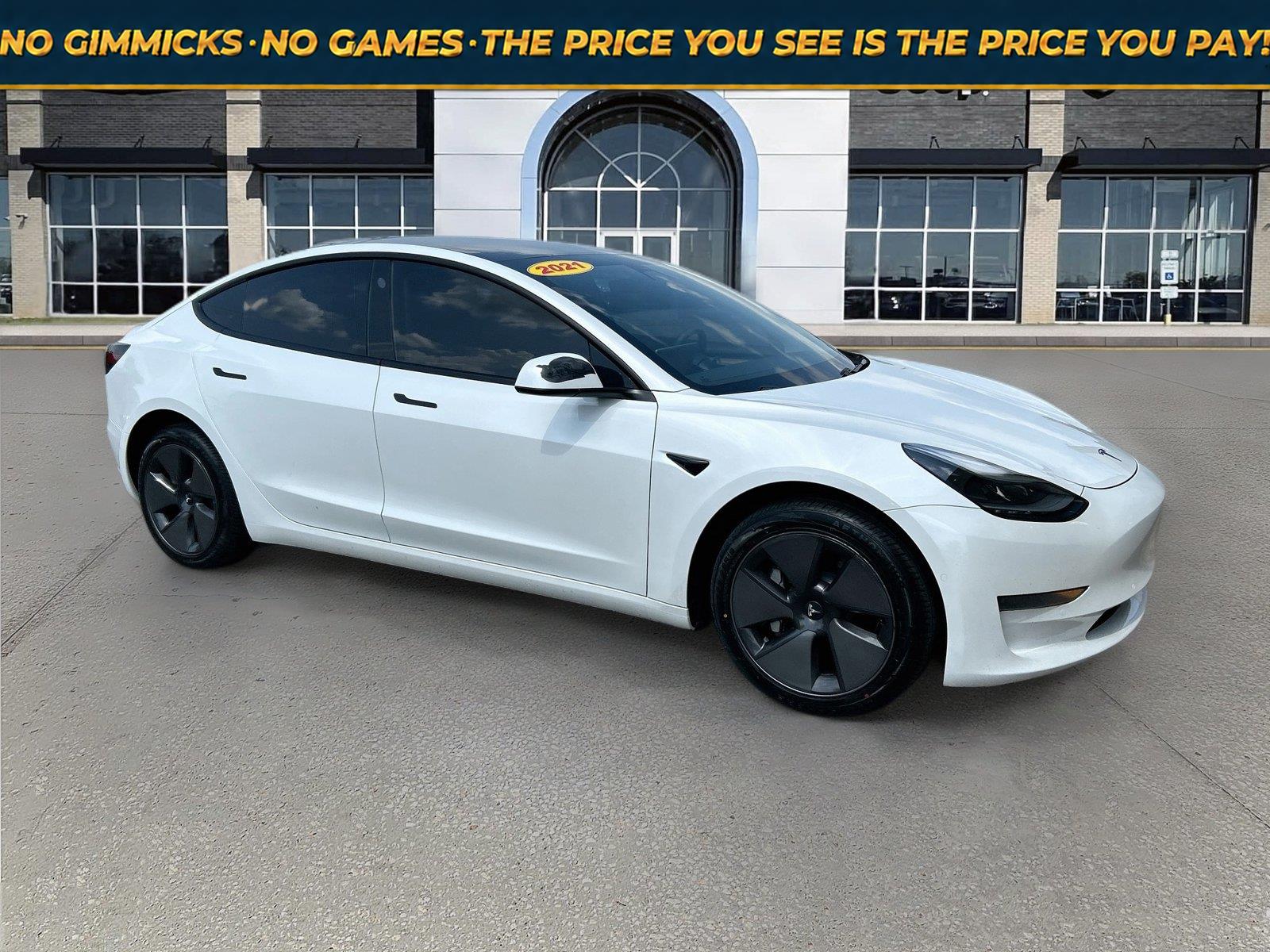 Pearl White Multi-Coat 2021 Tesla Model 3 Sedan Rear-Wheel Drive Automatic