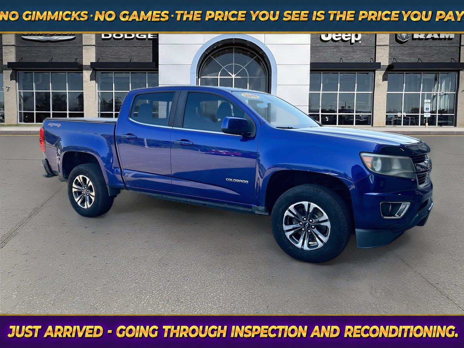 Laser Blue Metallic 2017 Chevrolet Colorado Pickup Truck Four-Wheel Drive 8-Speed Automatic