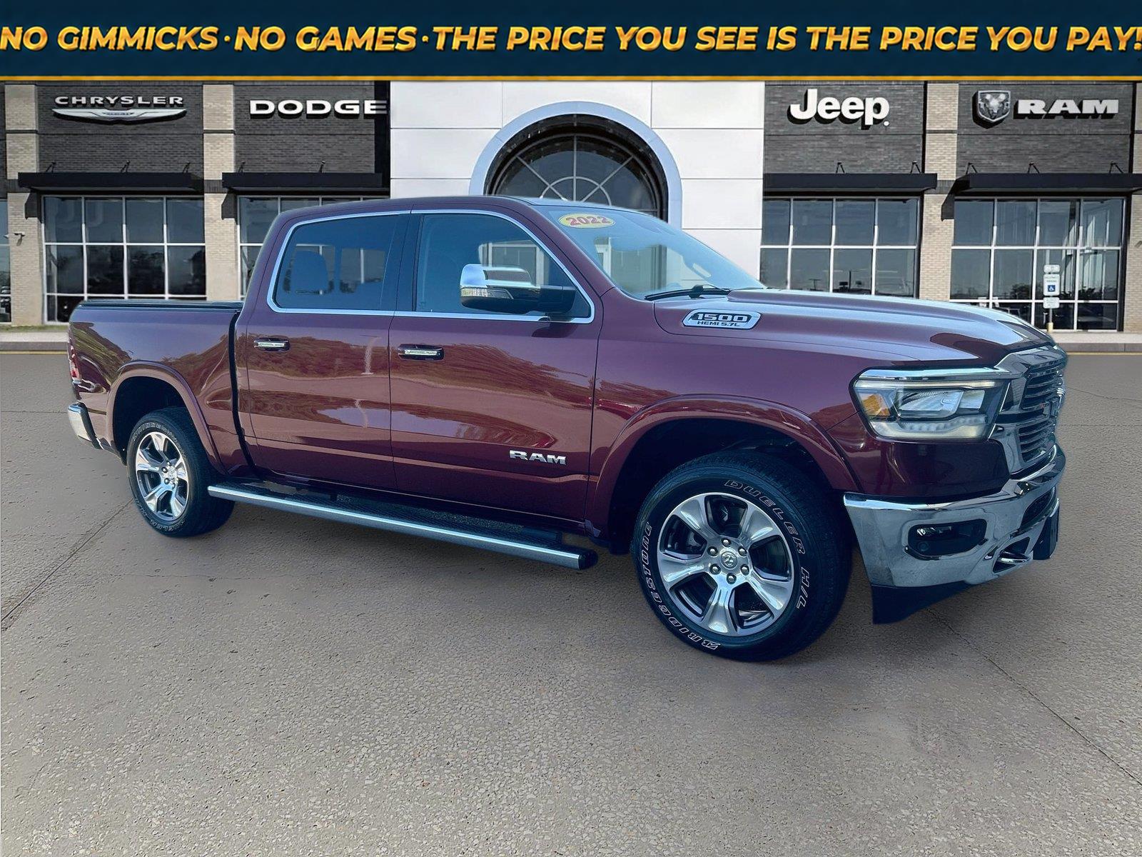 Delmonico Red Pearlcoat 2022 RAM 1500 Pickup Truck Four-Wheel Drive 8-Speed Automatic