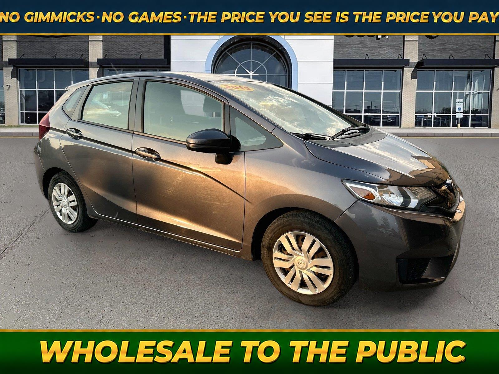 Gray (Modern Steel Metallic) 2015 Honda Fit Hatchback Front-Wheel Drive Continuously Variable Transmission