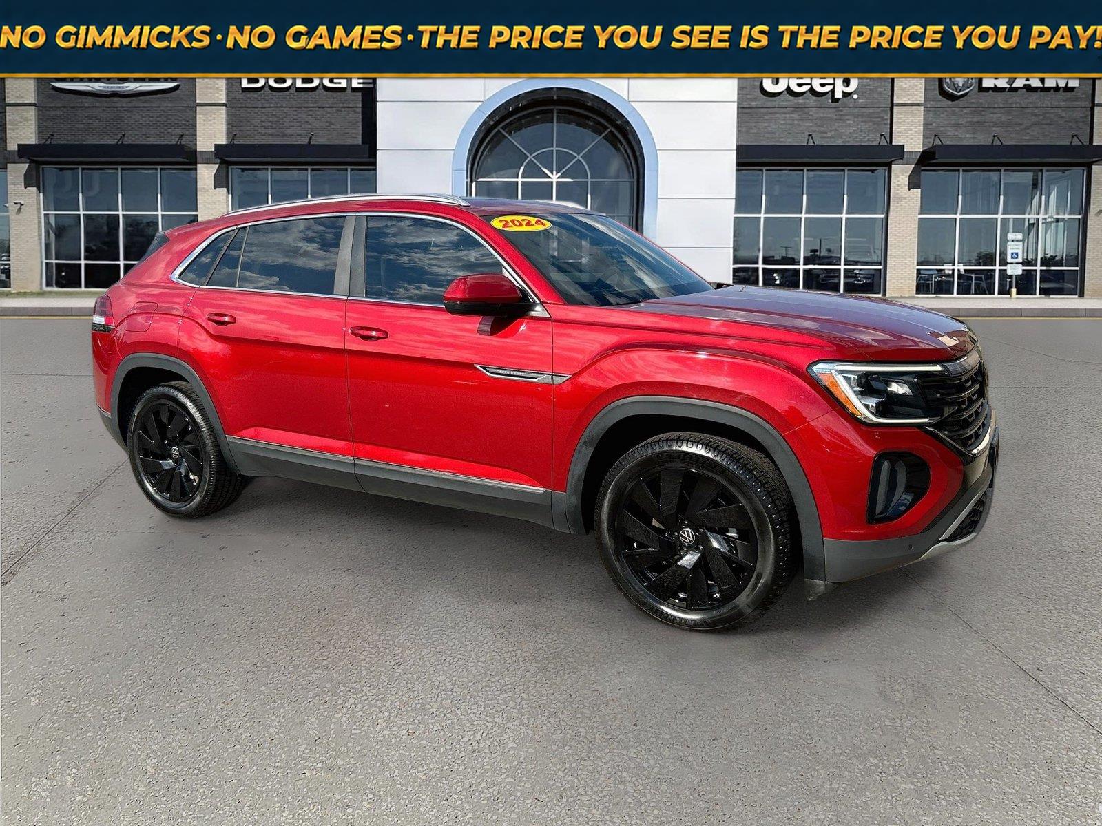 Aurora Red Metallic 2024 Volkswagen Atlas Cross Sport SUV / Crossover All-Wheel Drive Automatic